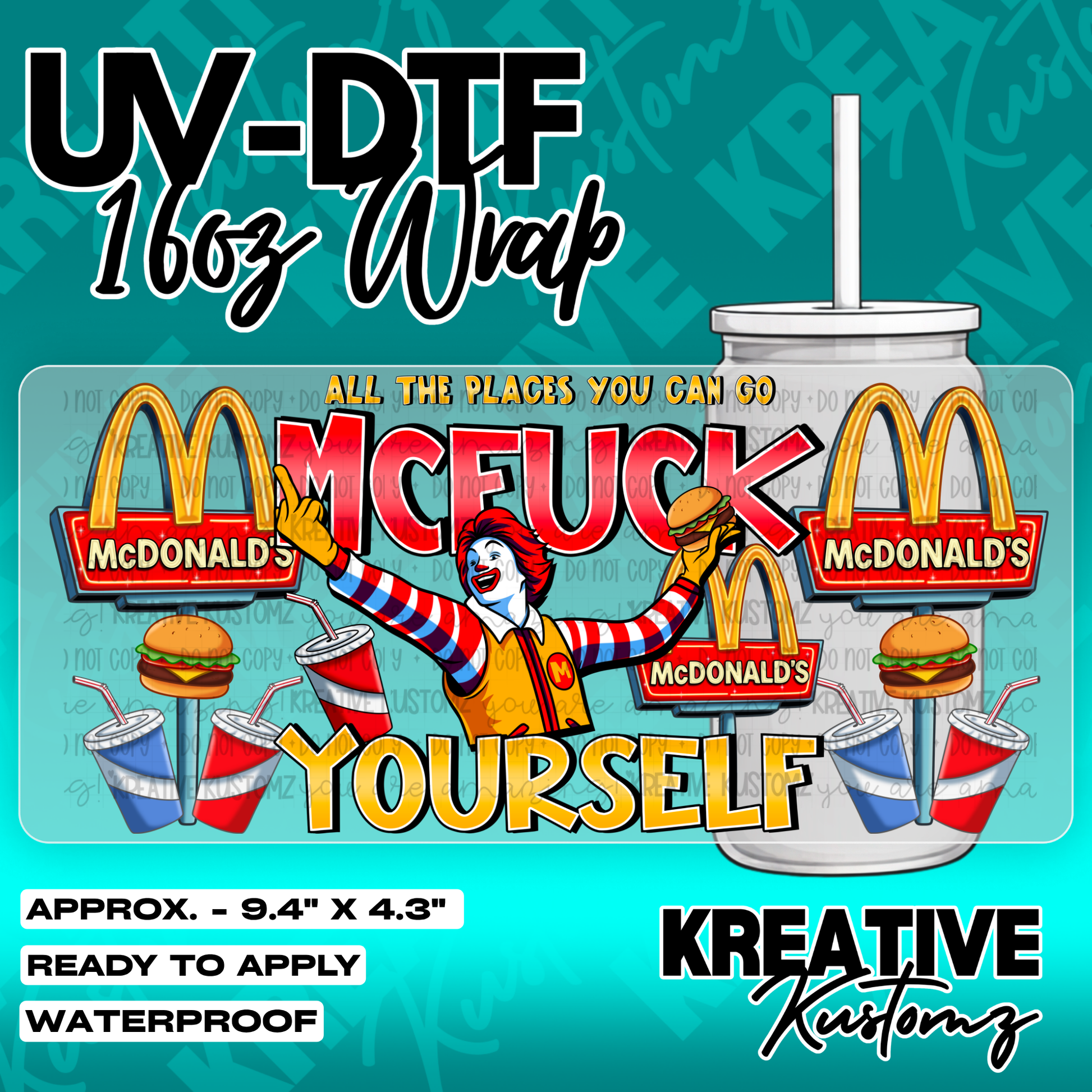 6172 | UV DTF Cup Wrap for 16oz Libbey Glass