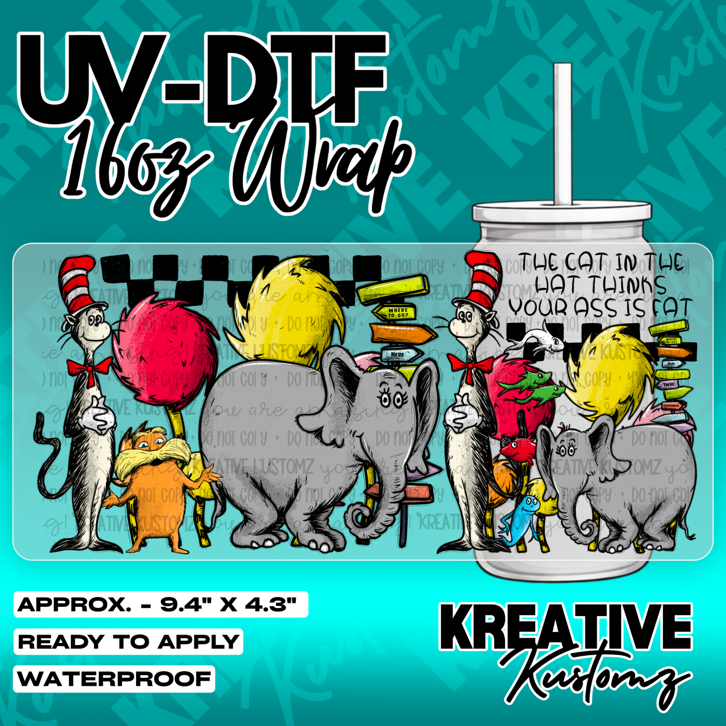 6176 | UV DTF Cup Wrap for 16oz Libbey Glass