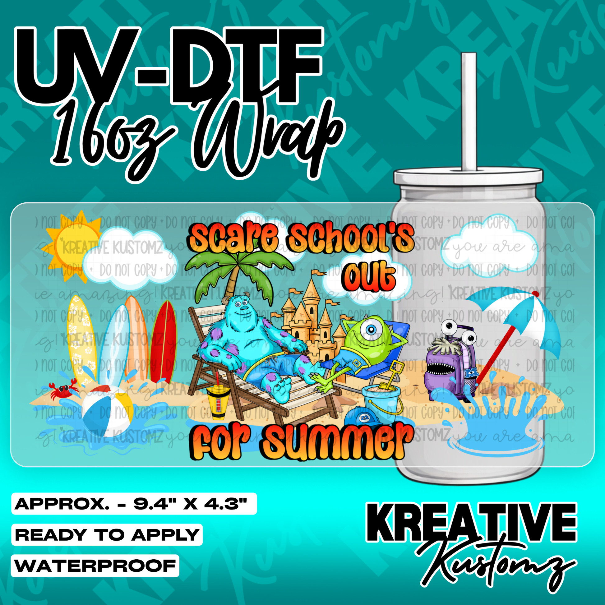 6184 | UV DTF Cup Wrap for 16oz Libbey Glass