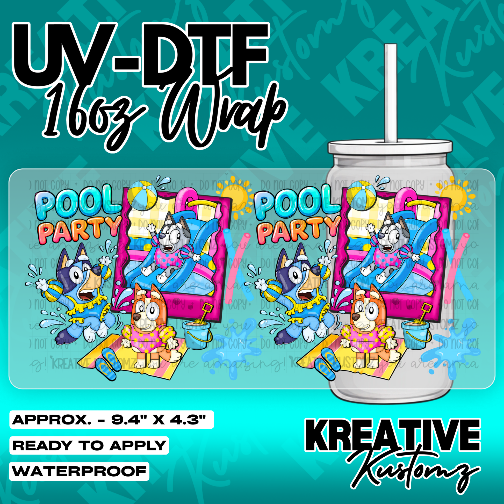 6186 | UV DTF Cup Wrap for 16oz Libbey Glass