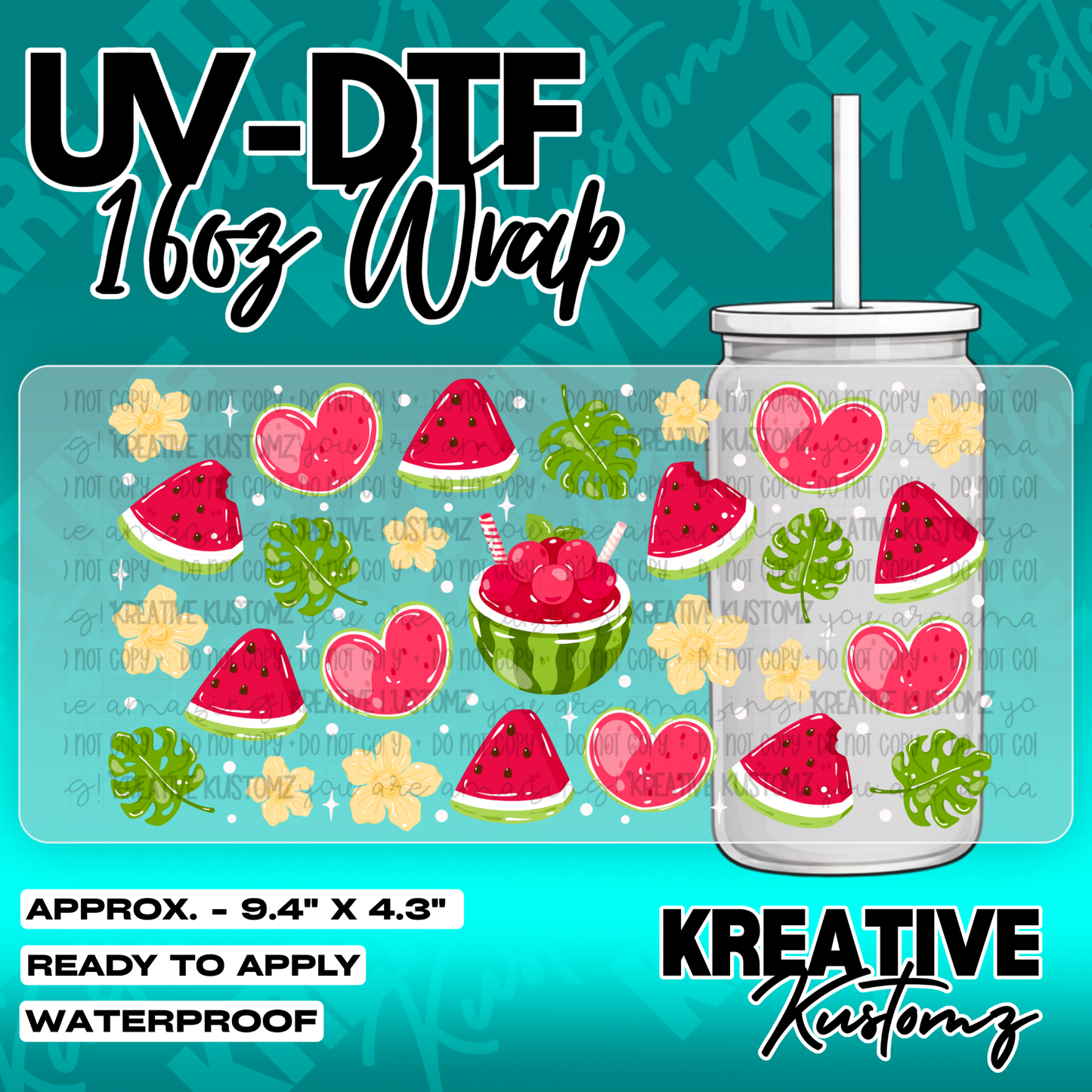 6187 | UV DTF Cup Wrap for 16oz Libbey Glass