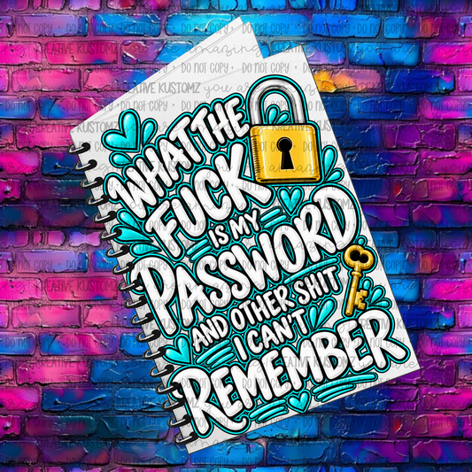 WTF is my Password | UVDTF A5 Notebook Wrap Decal