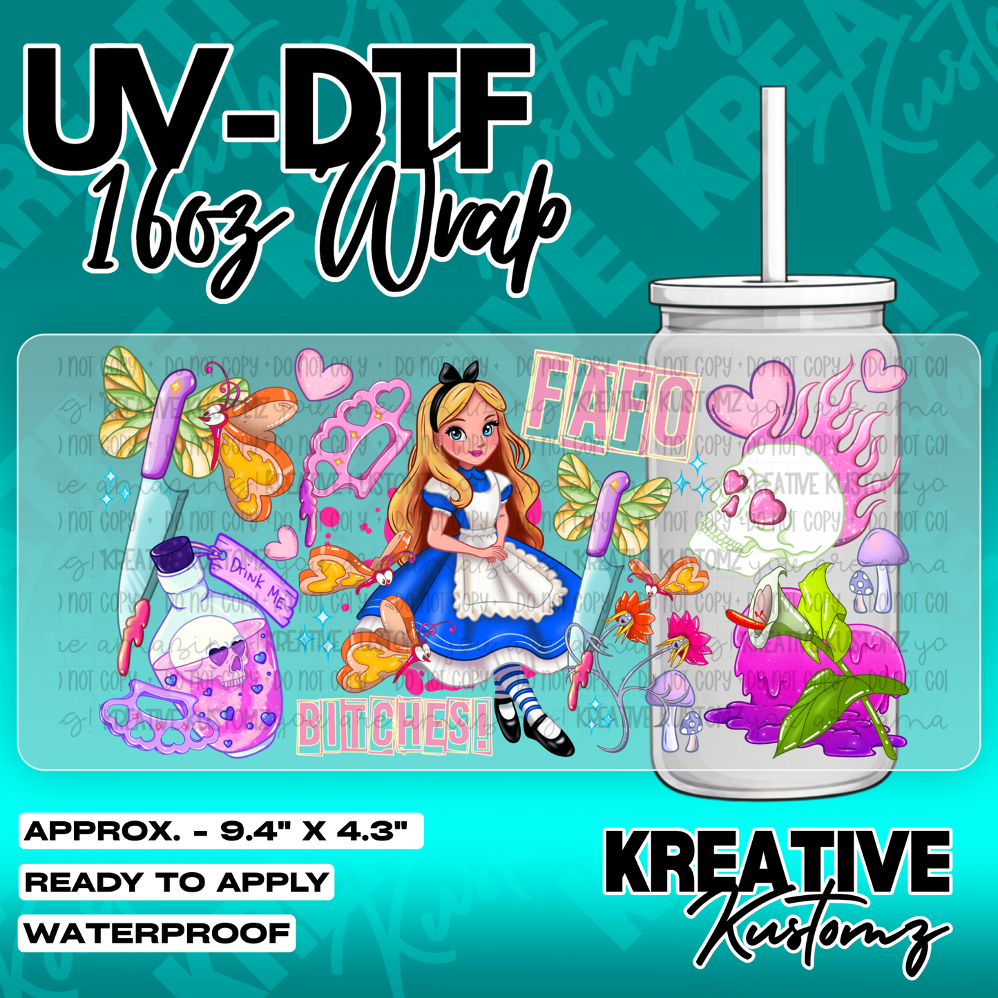 6207 | UV DTF Cup Wrap for 16oz Libbey Glass