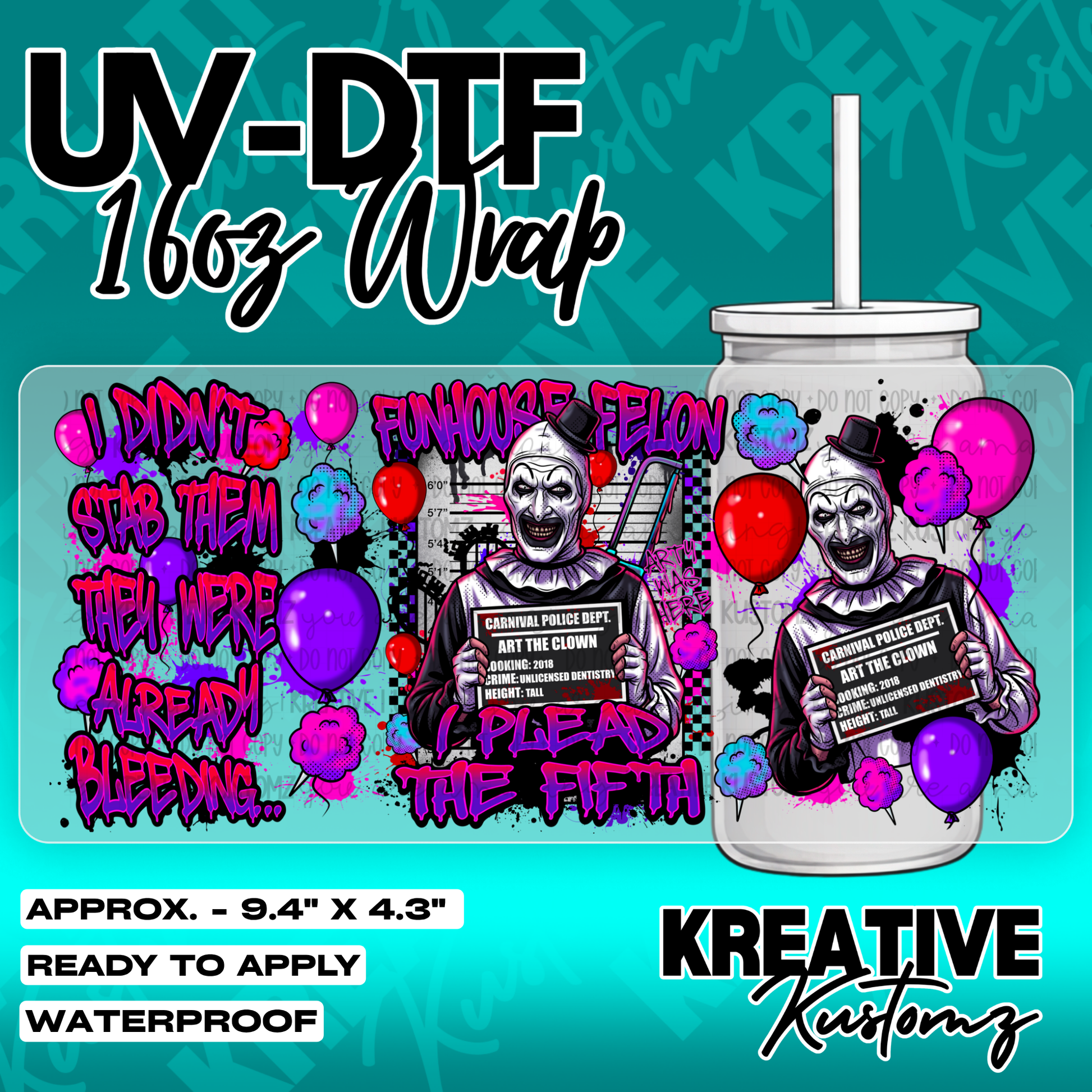 6208 | UV DTF Cup Wrap for 16oz Libbey Glass