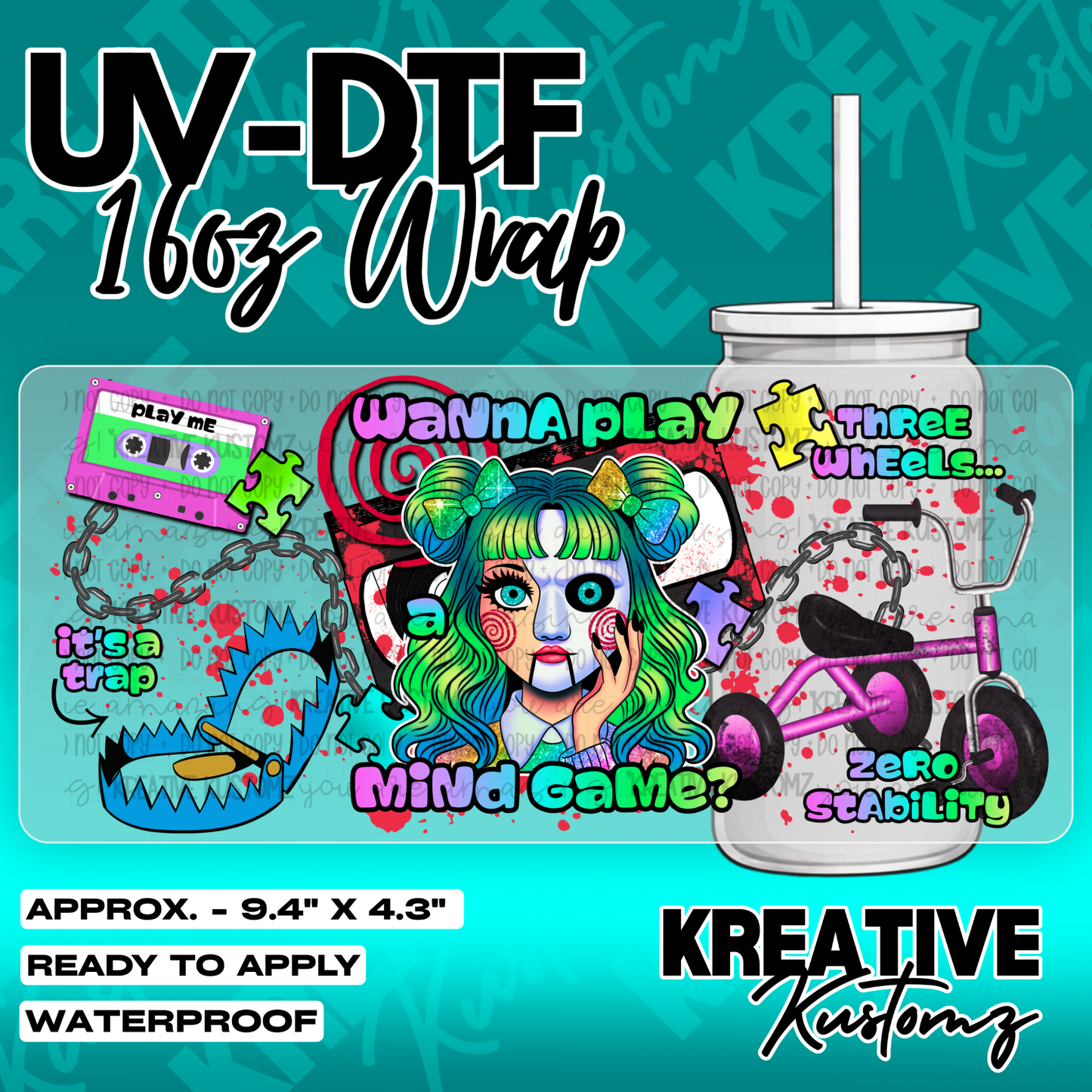 6217 | UV DTF Cup Wrap for 16oz Libbey Glass