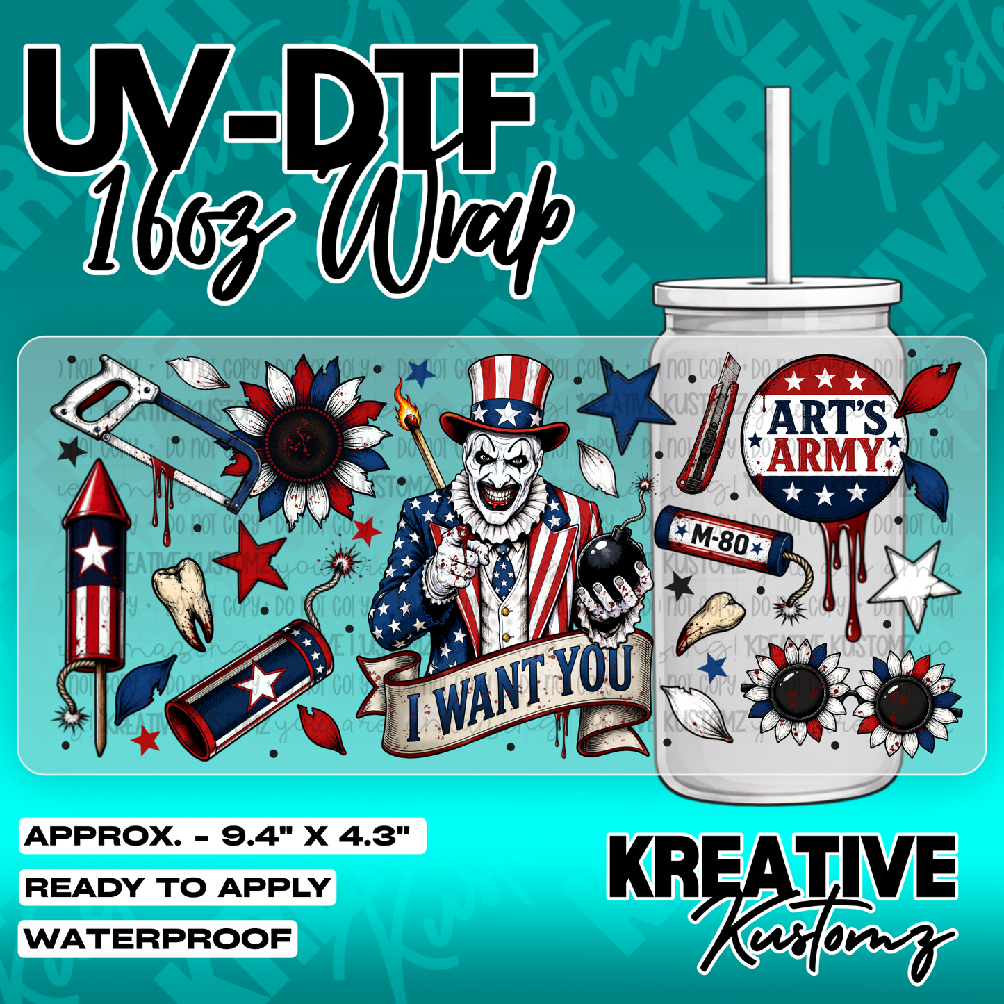 6223 | UV DTF Cup Wrap for 16oz Libbey Glass