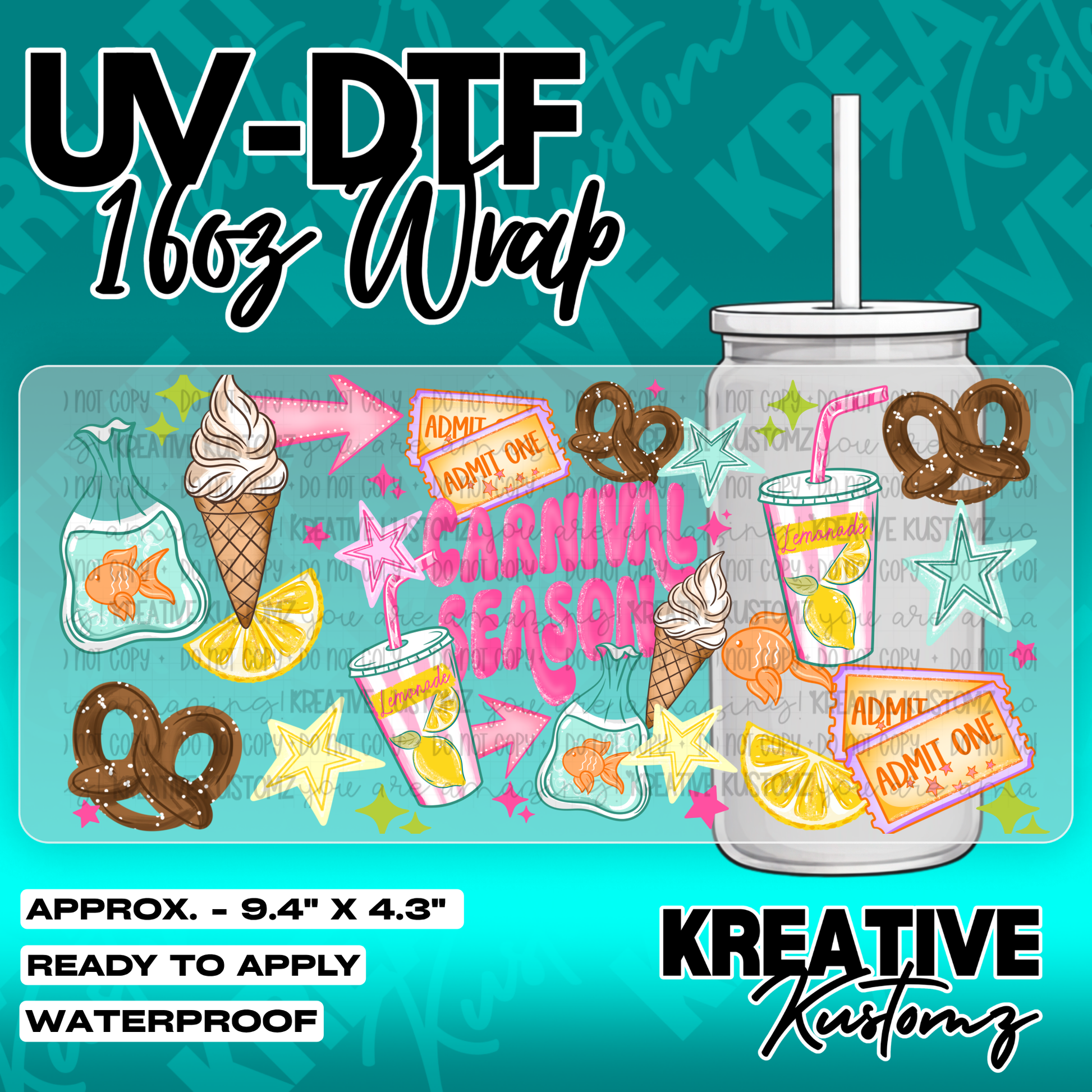 6226 | UV DTF Cup Wrap for 16oz Libbey Glass