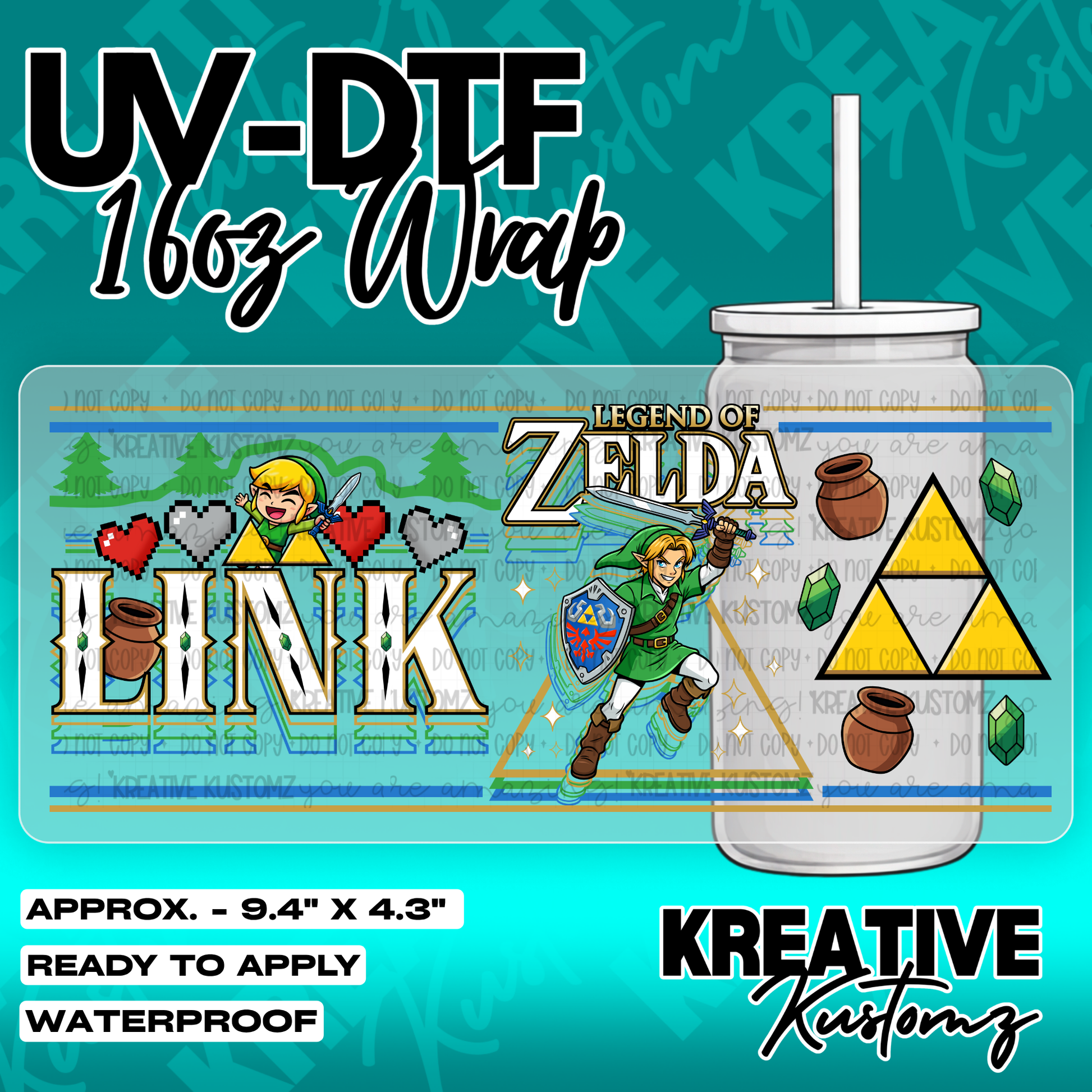 6233 | UV DTF Cup Wrap for 16oz Libbey Glass