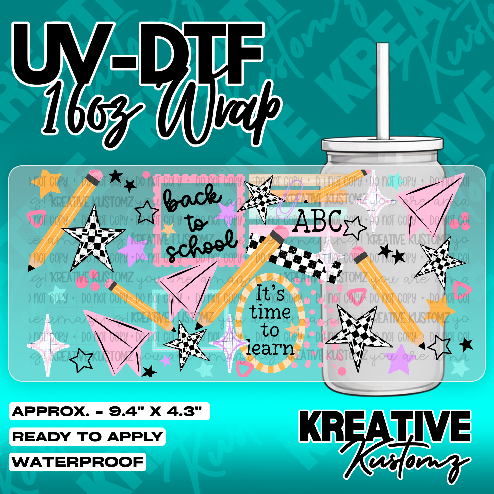 6244 | UV DTF Cup Wrap for 16oz Libbey Glass