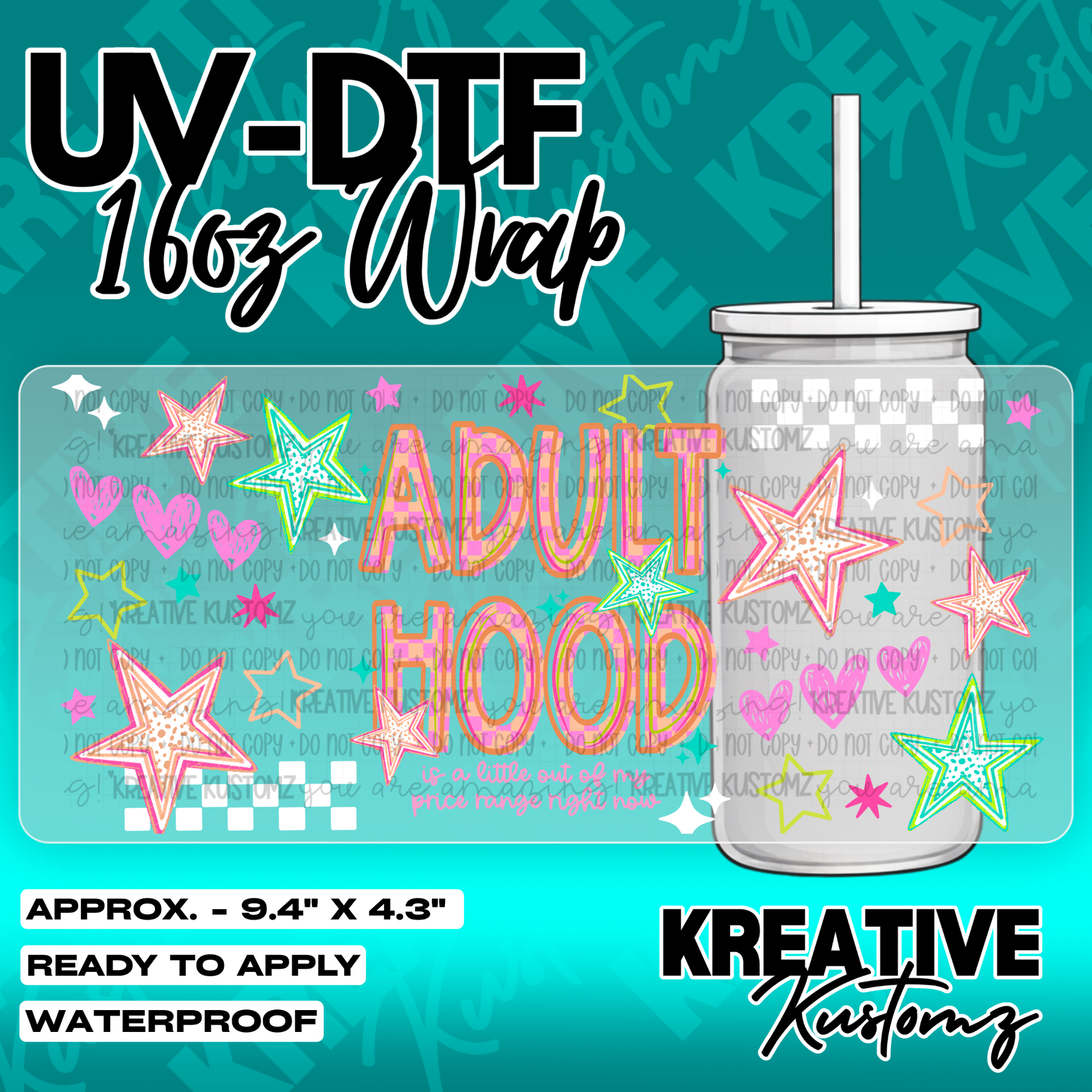 6245 | UV DTF Cup Wrap for 16oz Libbey Glass