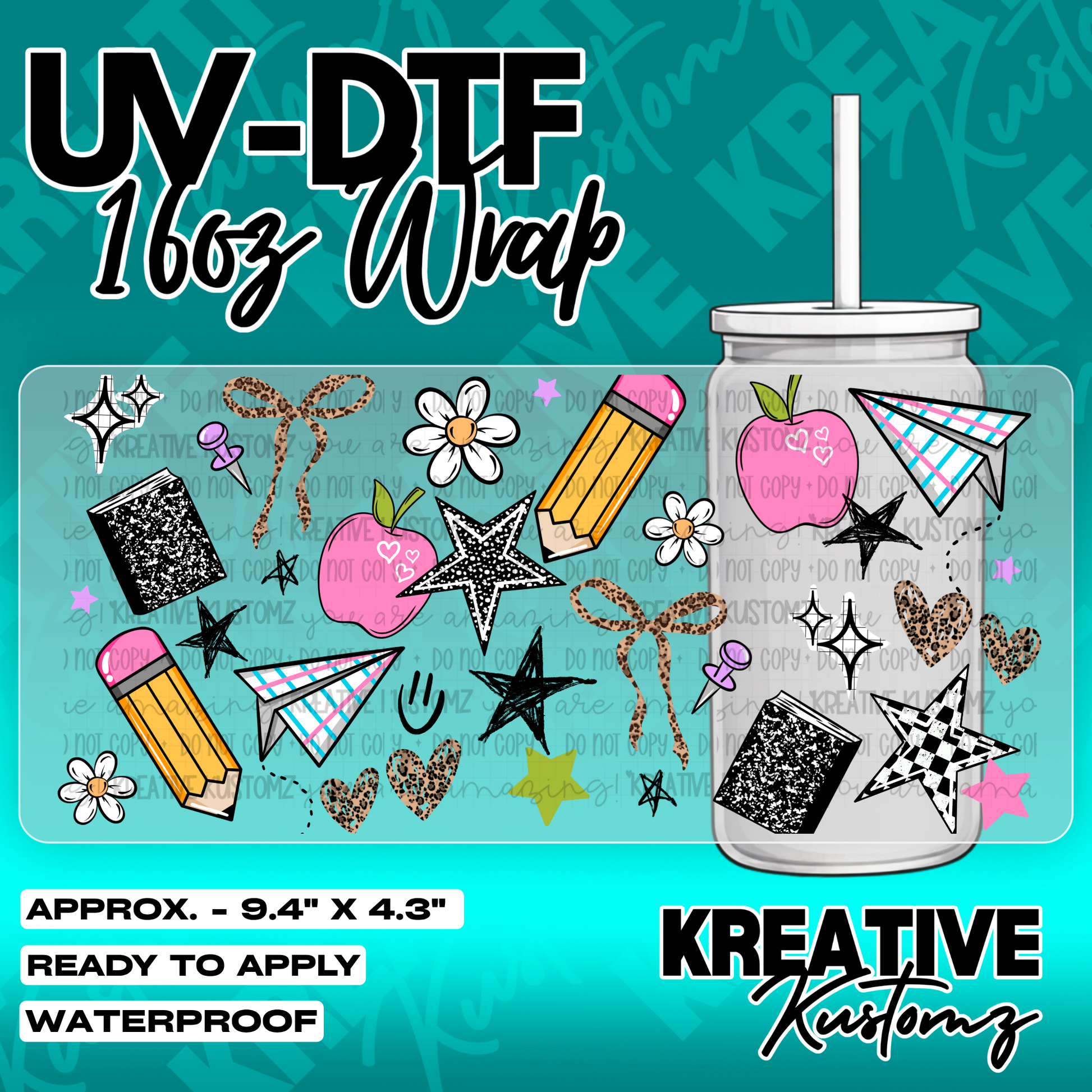 6250 | UV DTF Cup Wrap for 16oz Libbey Glass