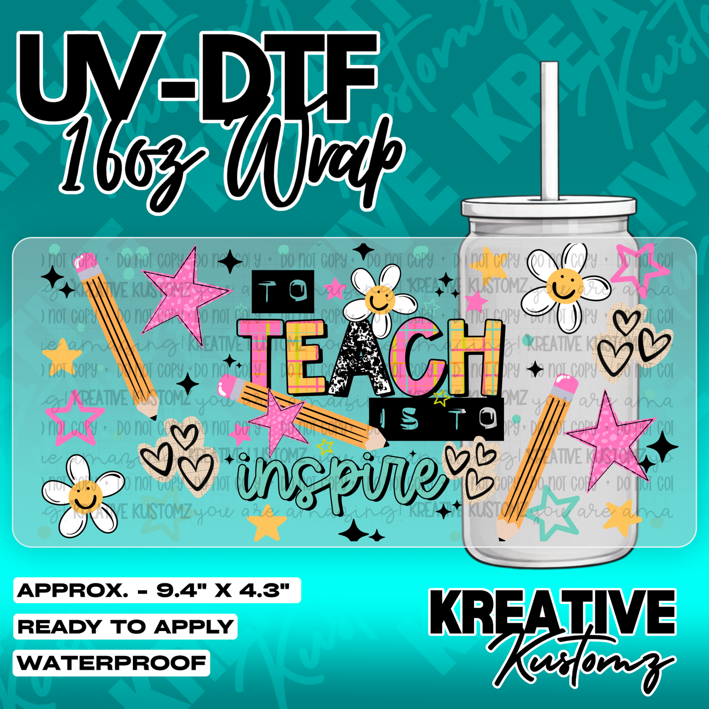 6251 | UV DTF Cup Wrap for 16oz Libbey Glass