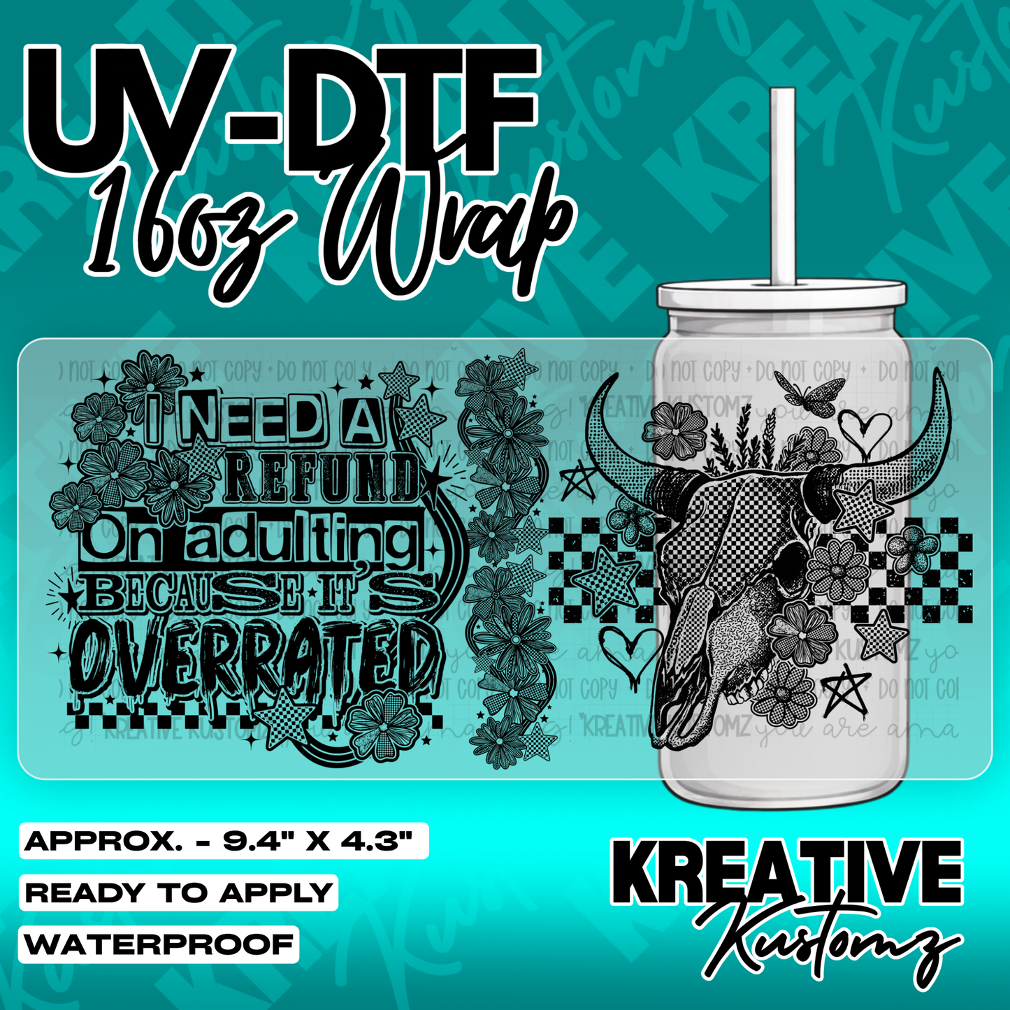 6274 | UV DTF Cup Wrap for 16oz Libbey Glass