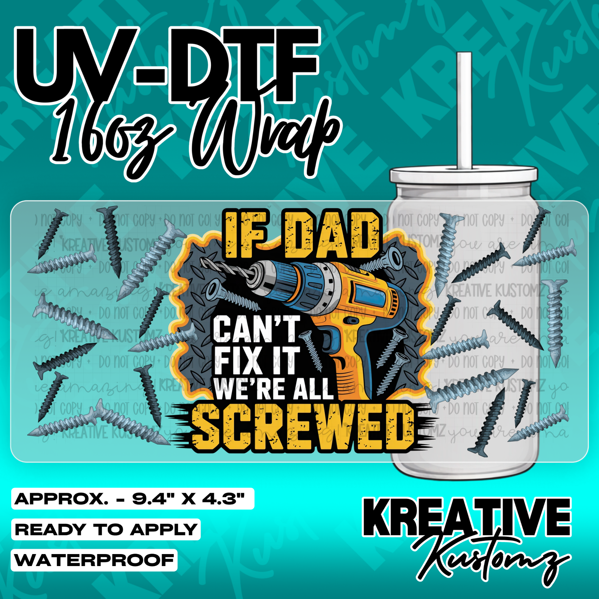 6276 | UV DTF Cup Wrap for 16oz Libbey Glass
