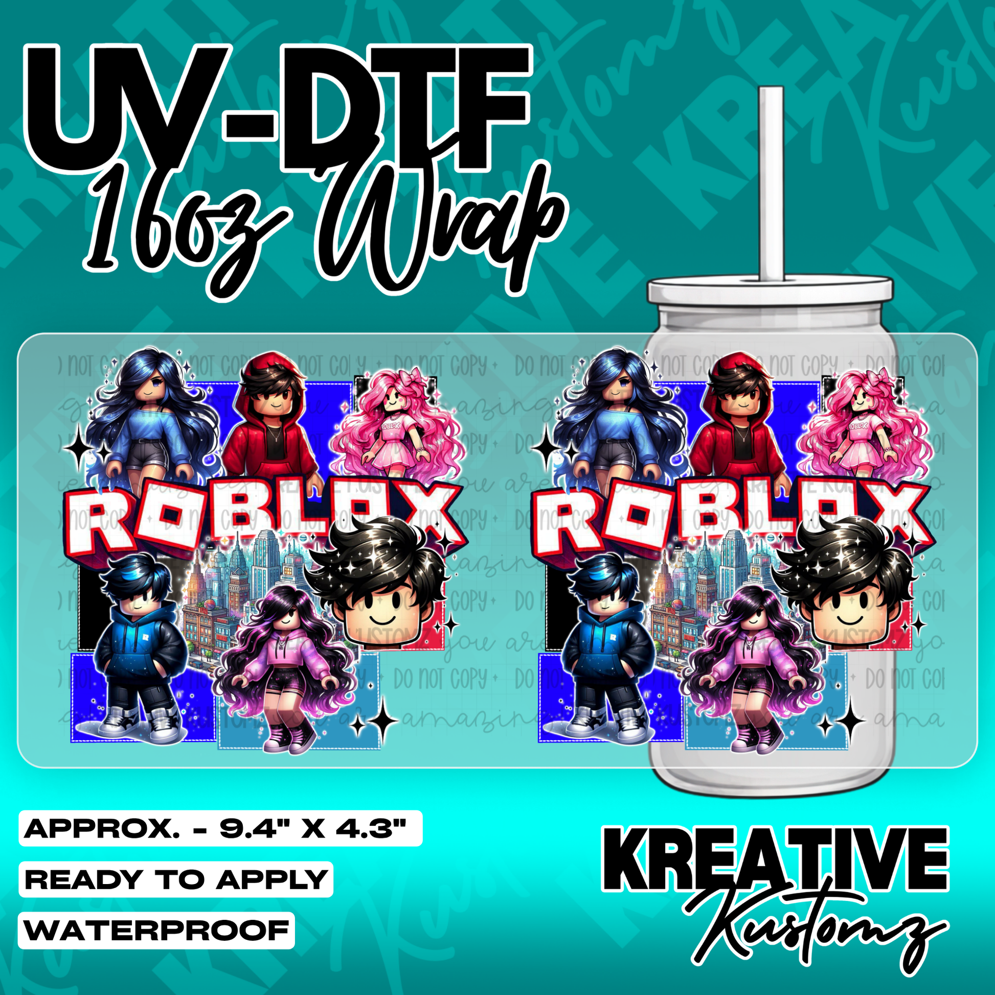 6281 | UV DTF Cup Wrap for 16oz Libbey Glass