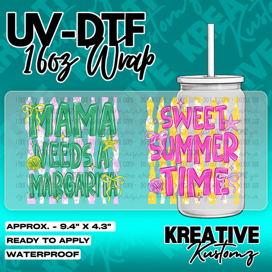 Sweet Summer Time Mama | UV DTF Cup Wrap for 16oz Libbey Glass