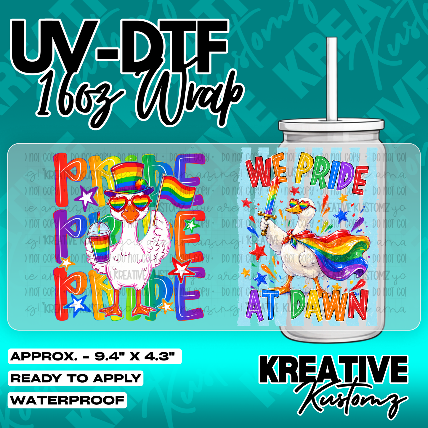 Pride Goose | UV DTF Cup Wrap for 16oz Libbey Glass