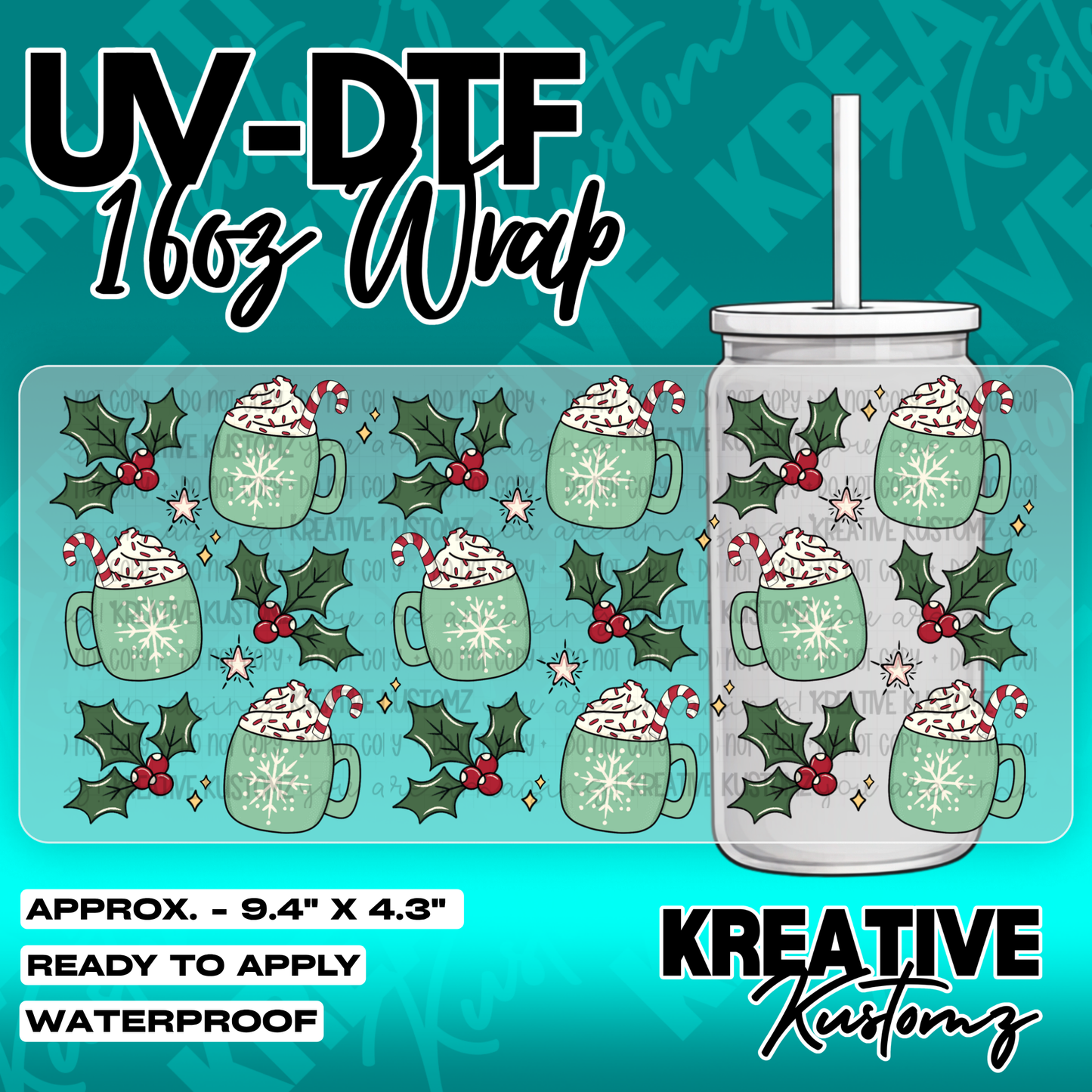 6315 | UV DTF Cup Wrap for 16oz Libbey Glass