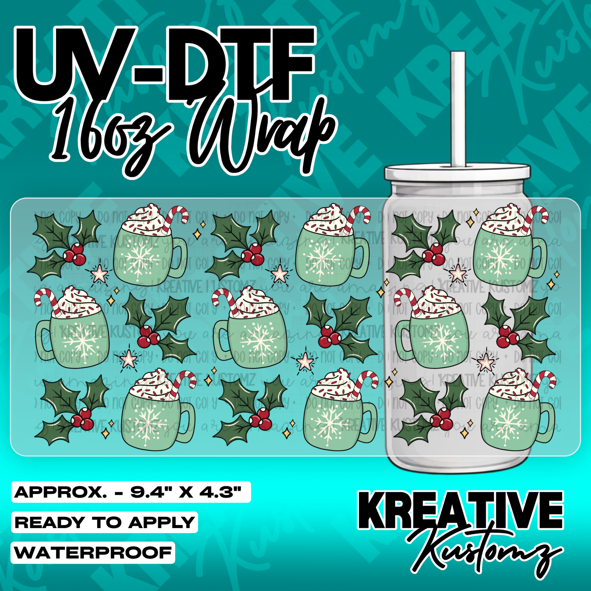 6315 | UV DTF Cup Wrap for 16oz Libbey Glass