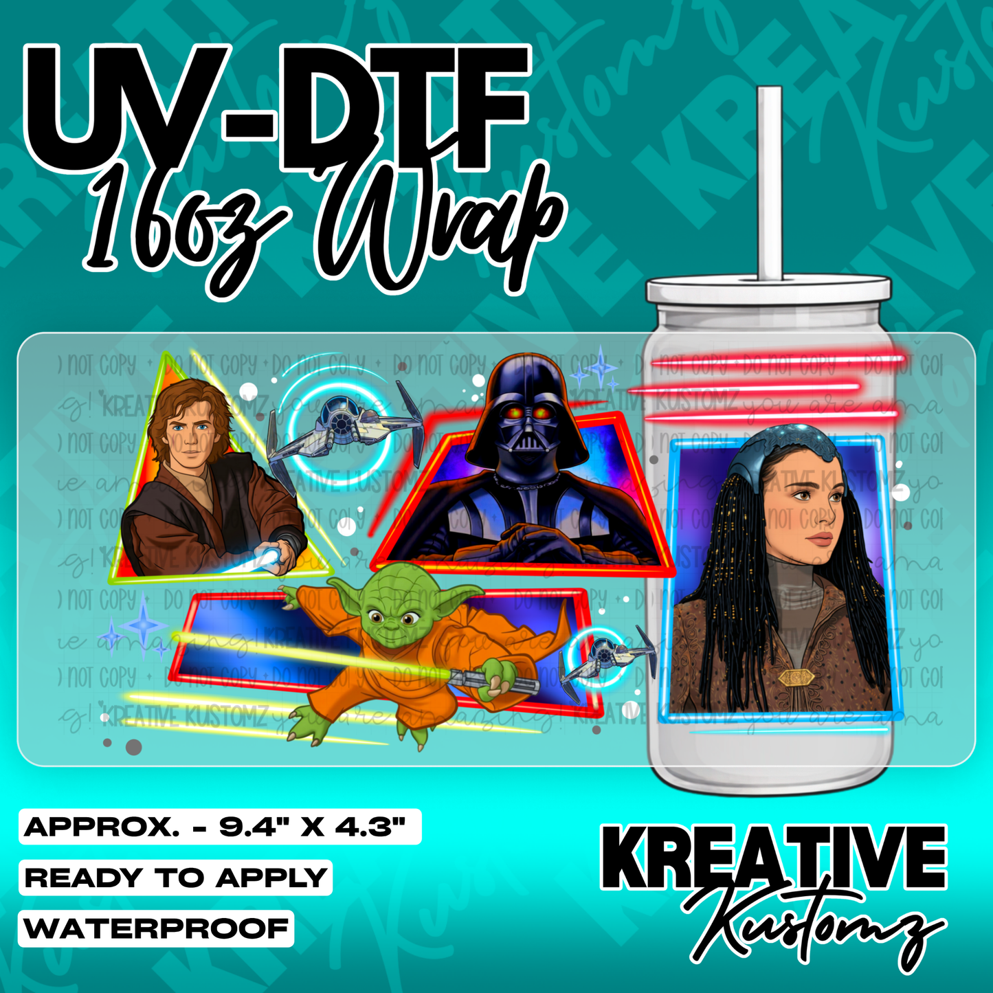 6343 | UV DTF Cup Wrap for 16oz Libbey Glass