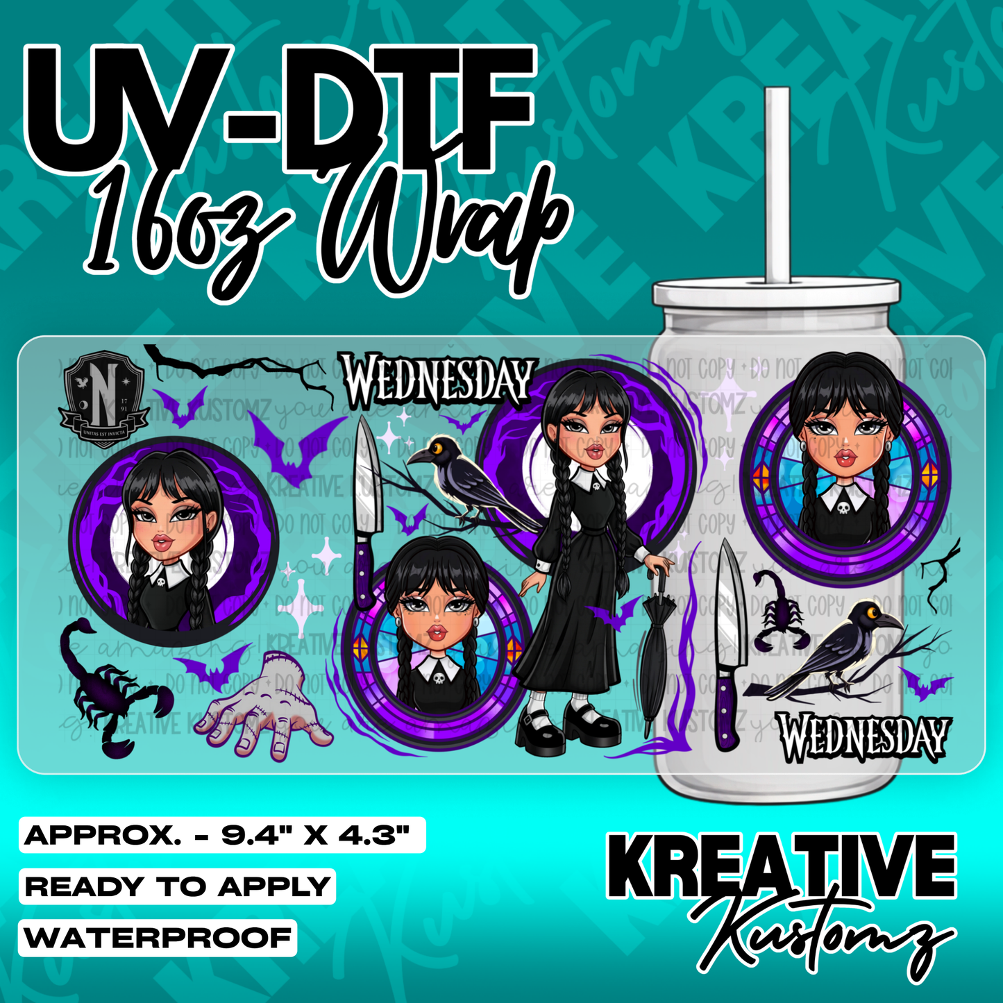 6345 | UV DTF Cup Wrap for 16oz Libbey Glass