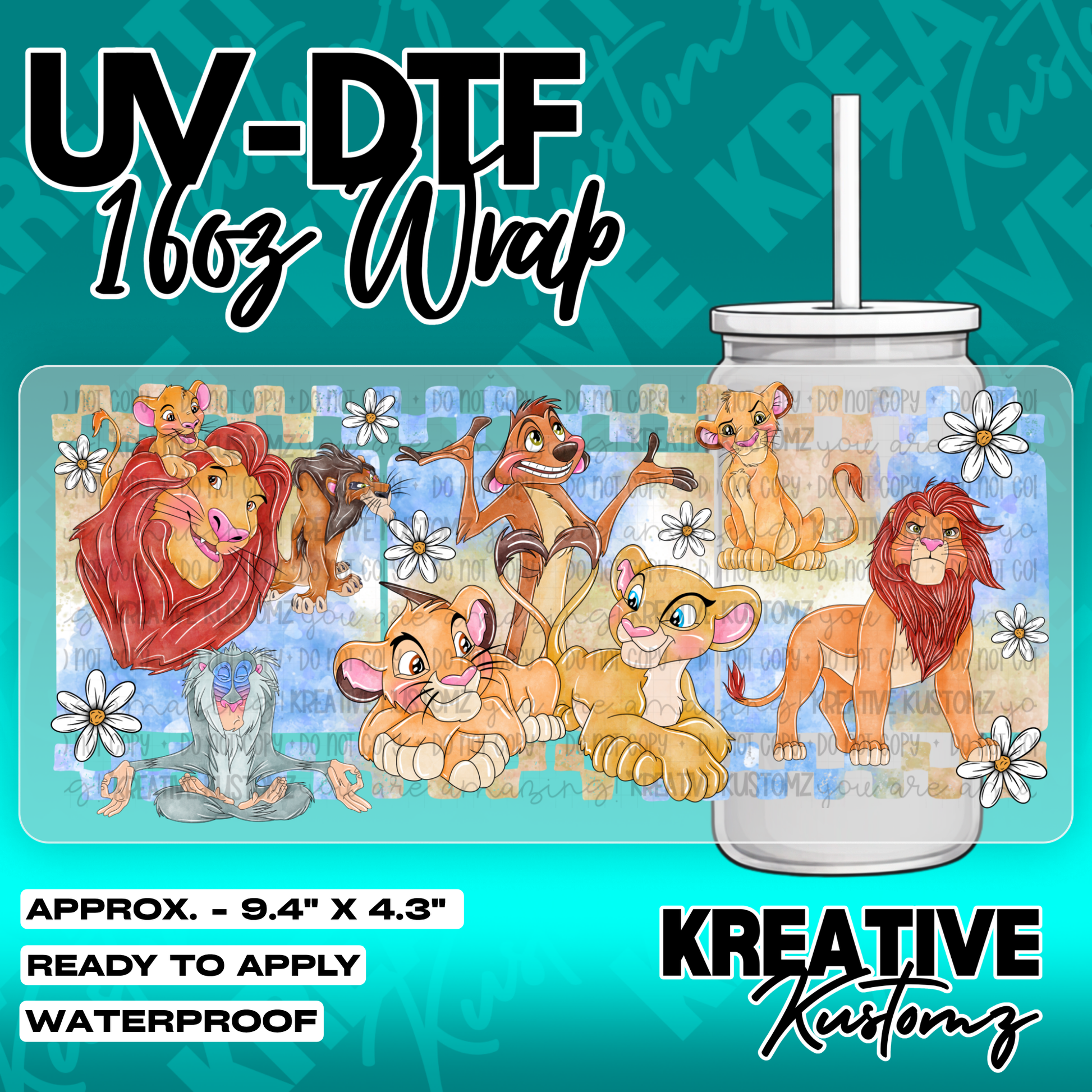 6347 | UV DTF Cup Wrap for 16oz Libbey Glass