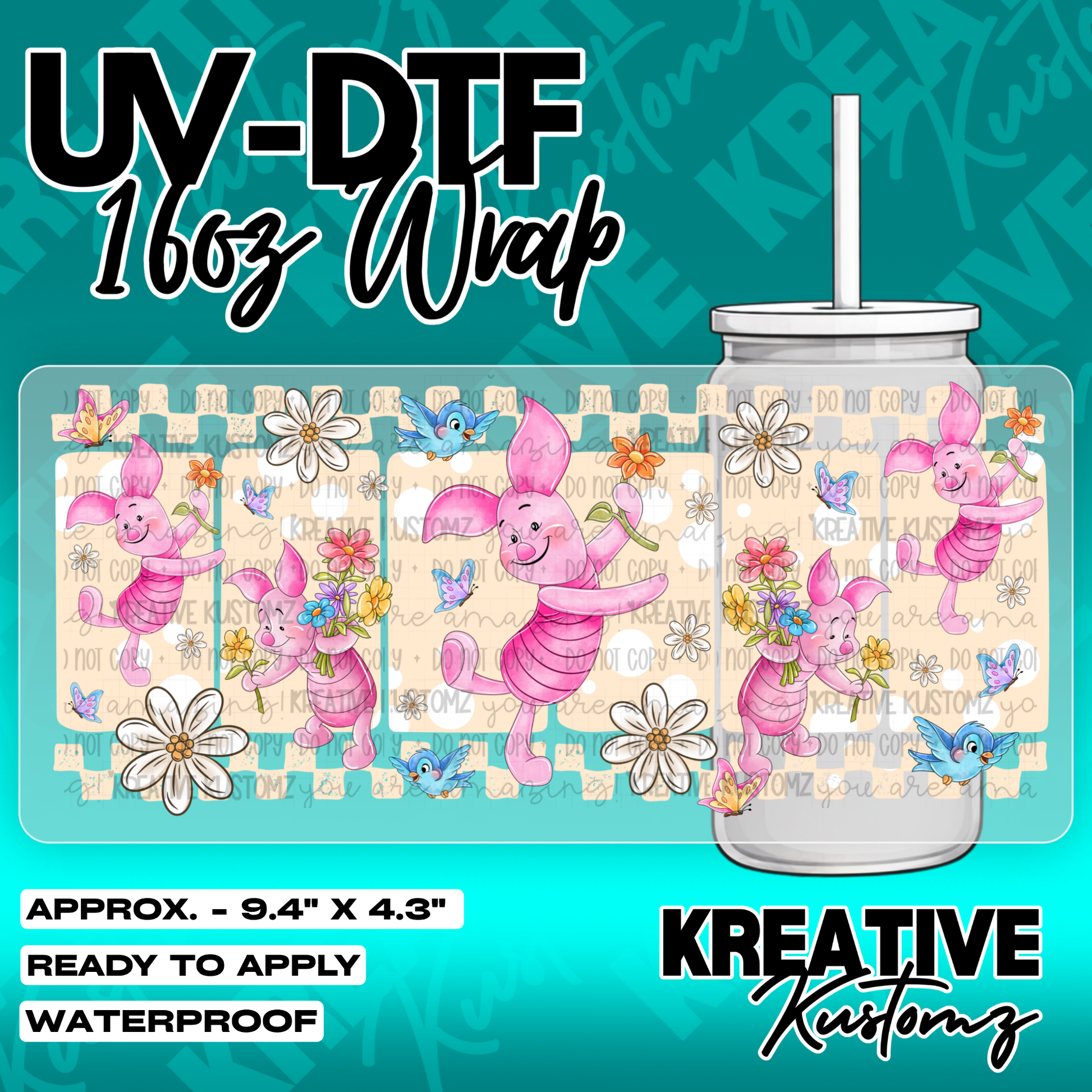 6351 | UV DTF Cup Wrap for 16oz Libbey Glass