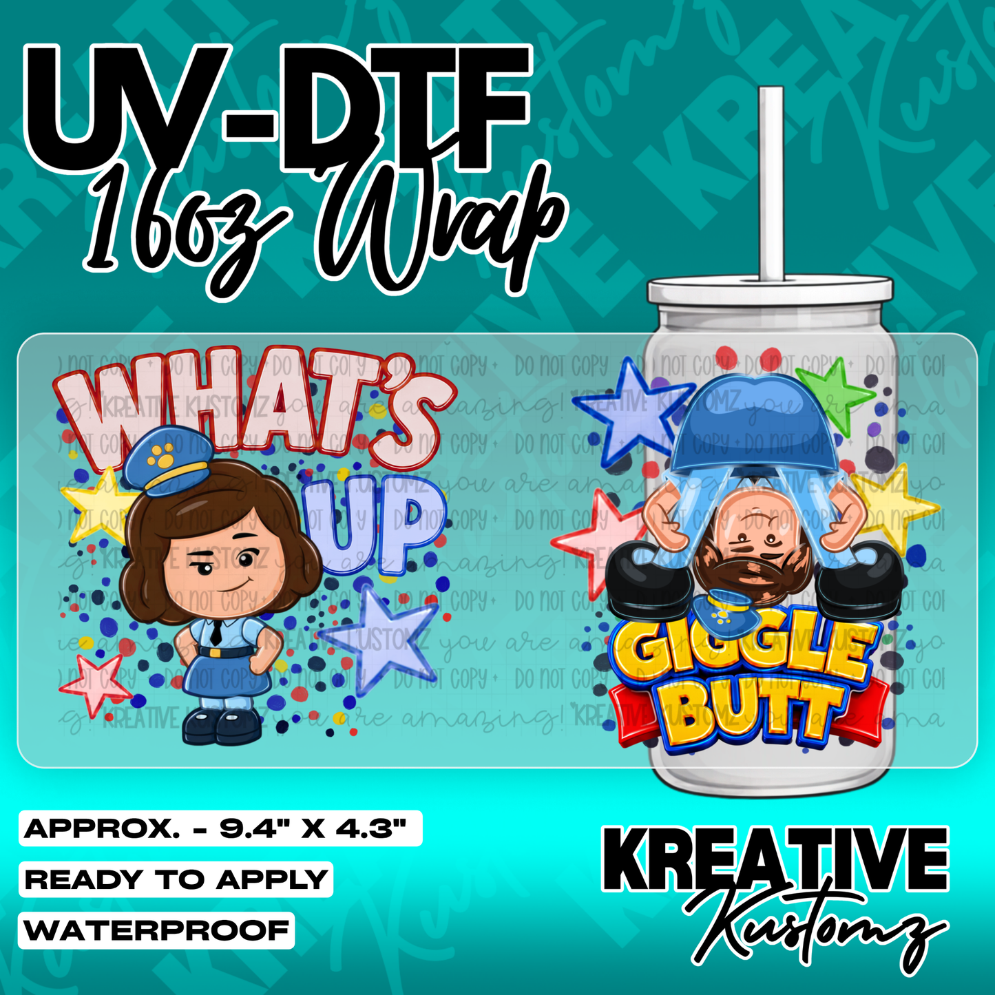 6364 | UV DTF Cup Wrap for 16oz Libbey Glass
