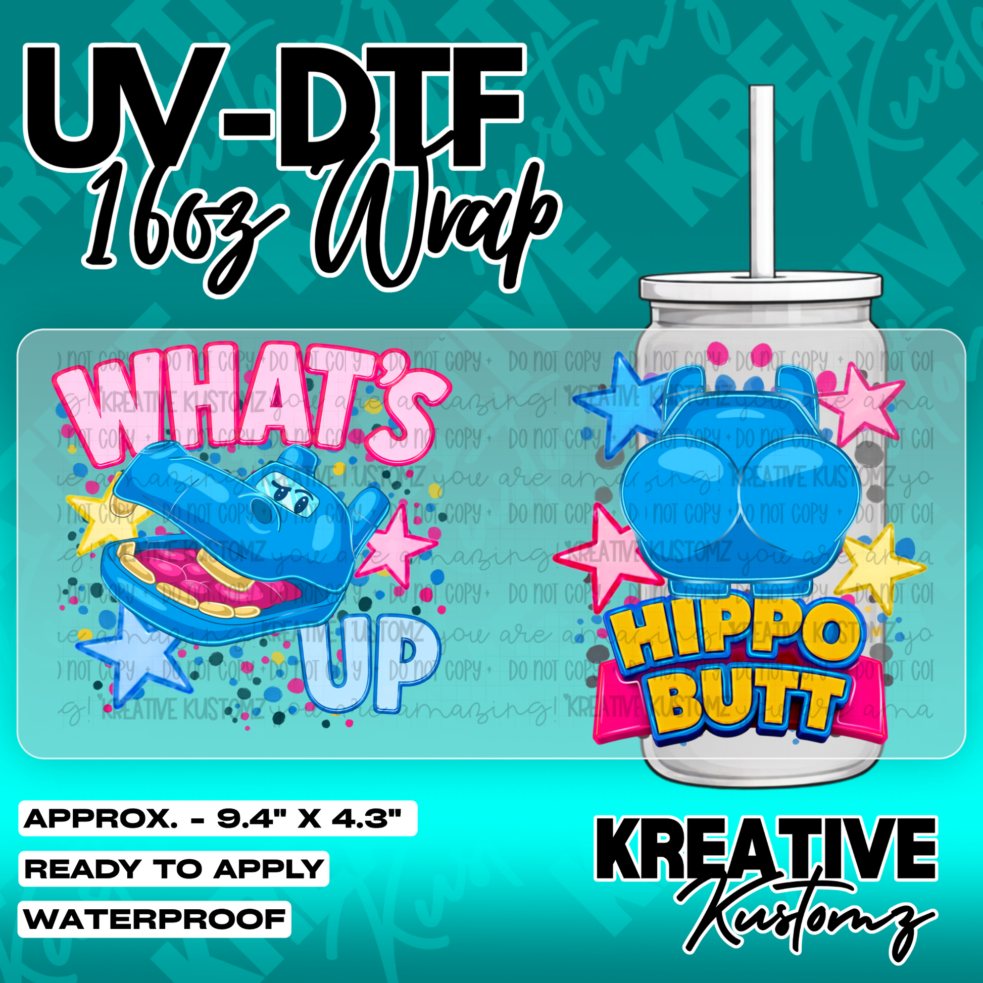 6367 | UV DTF Cup Wrap for 16oz Libbey Glass