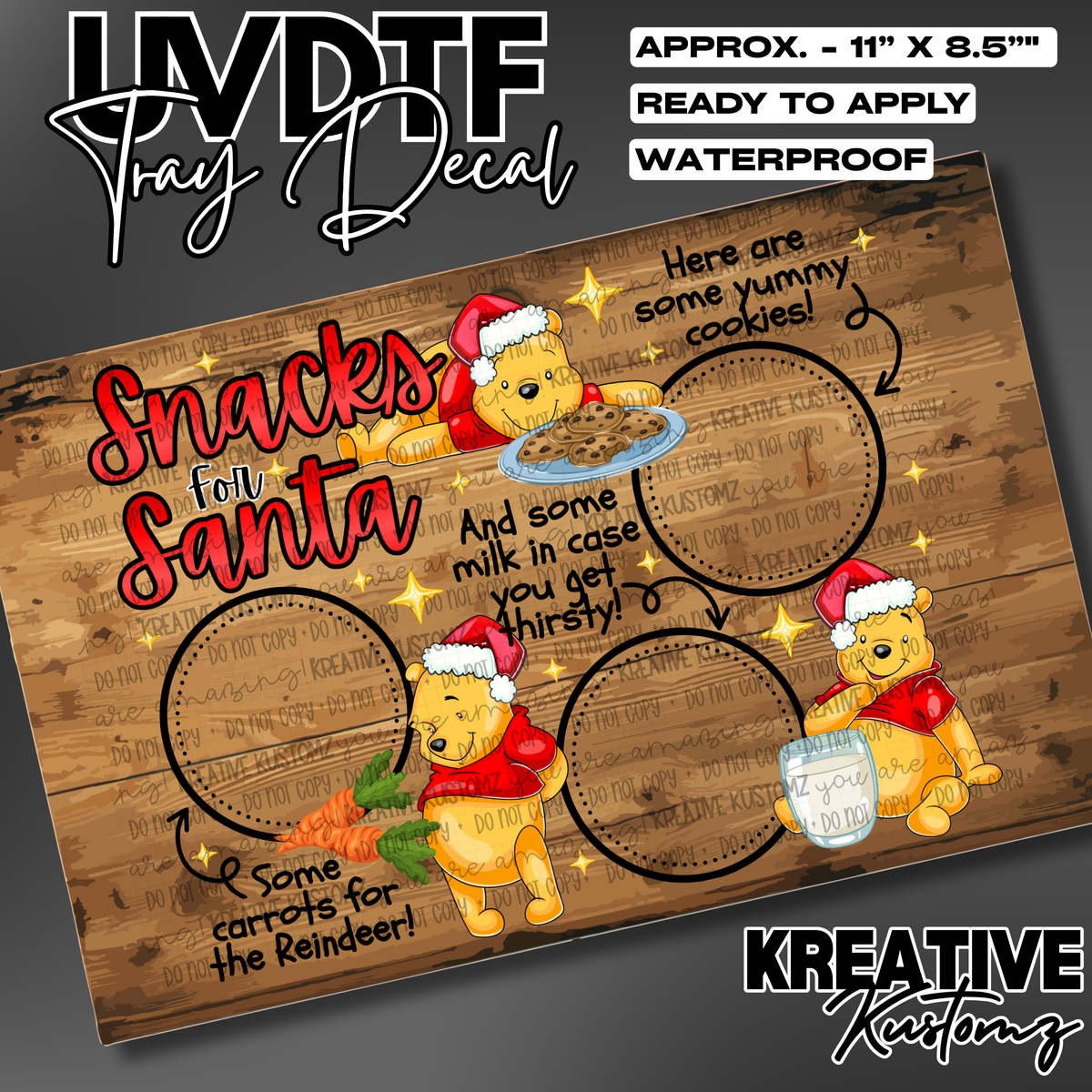 Christmas Cookie | Rectangle | UV DTF Tray Decal