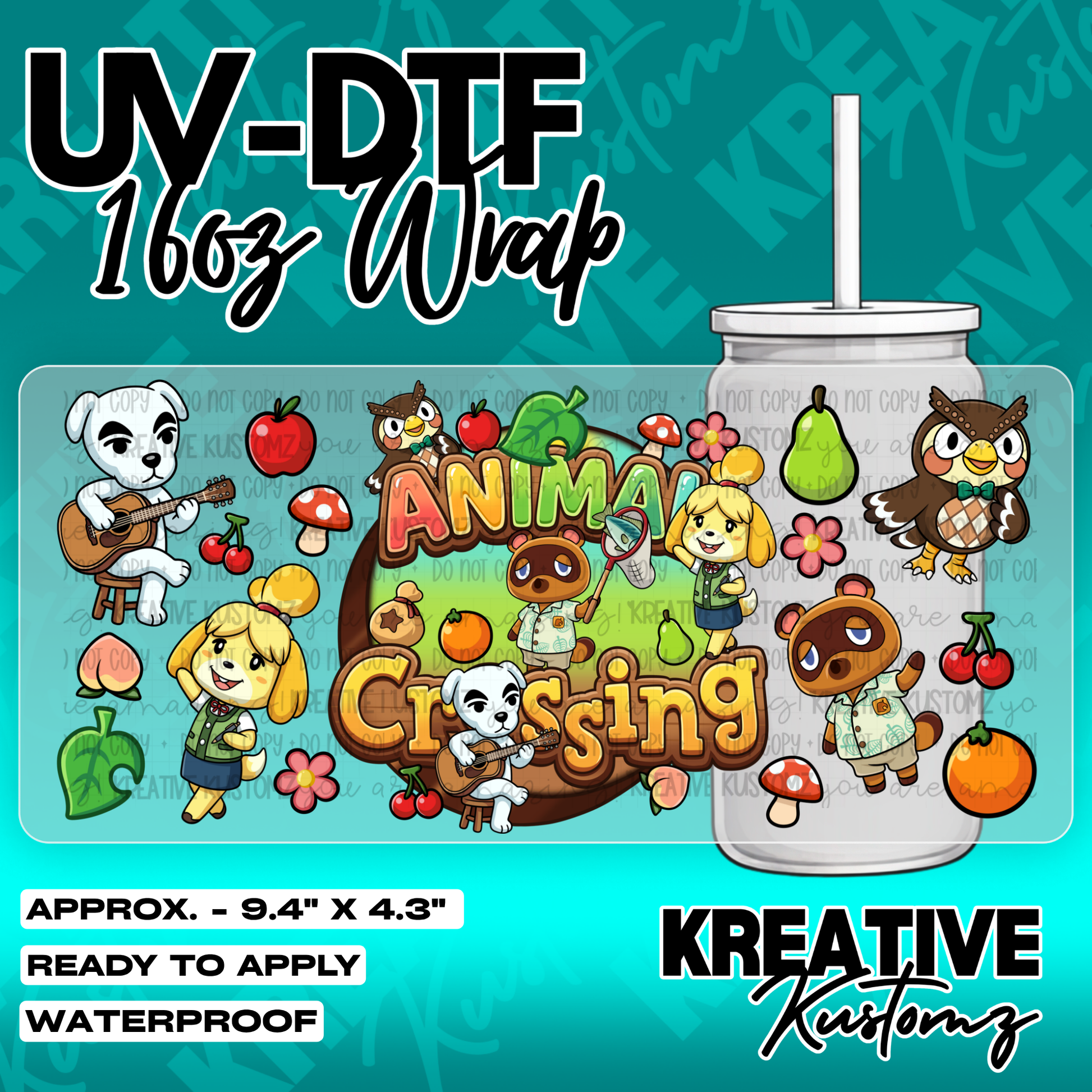 6376 | UV DTF Cup Wrap for 16oz Libbey Glass