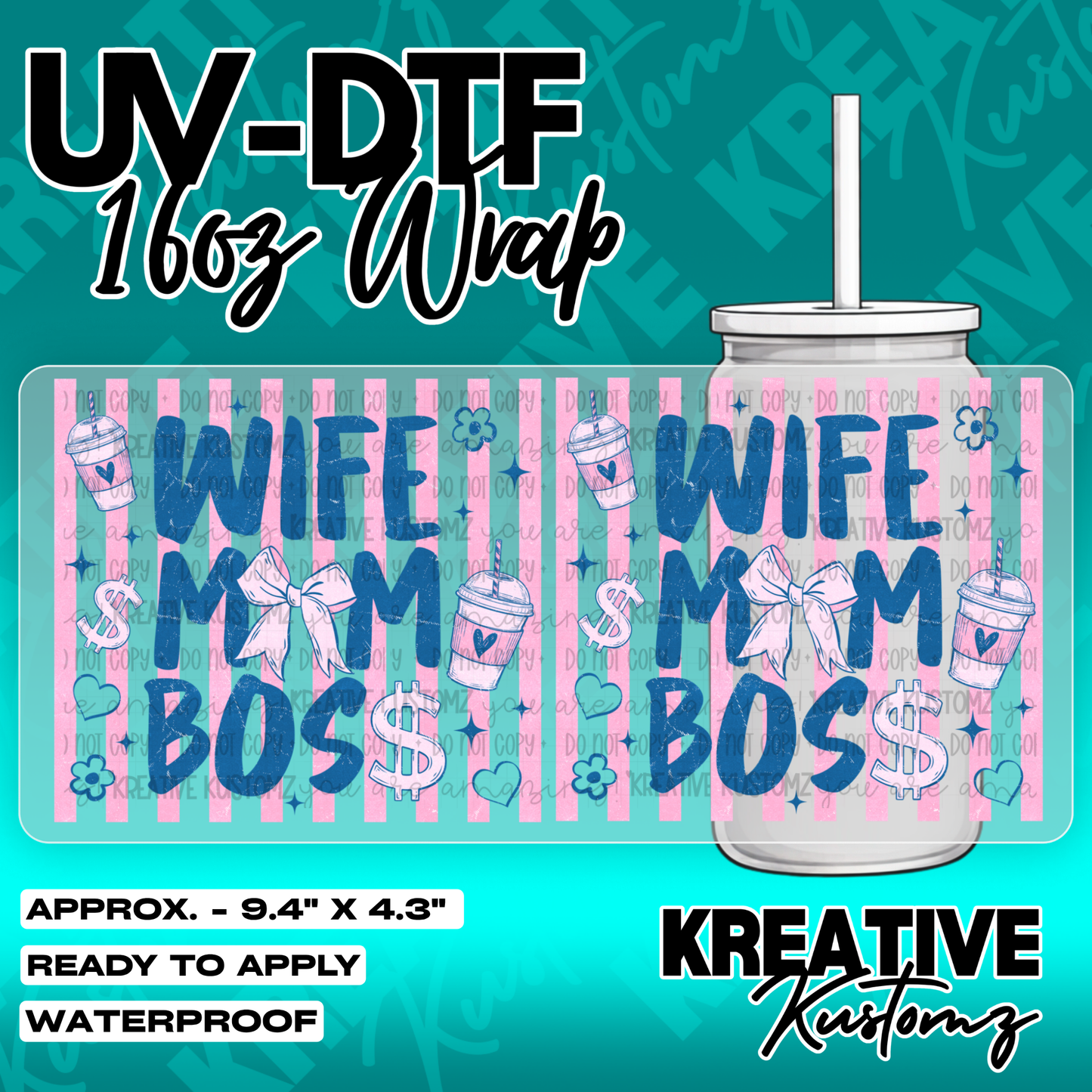 6381 | UV DTF Cup Wrap for 16oz Libbey Glass