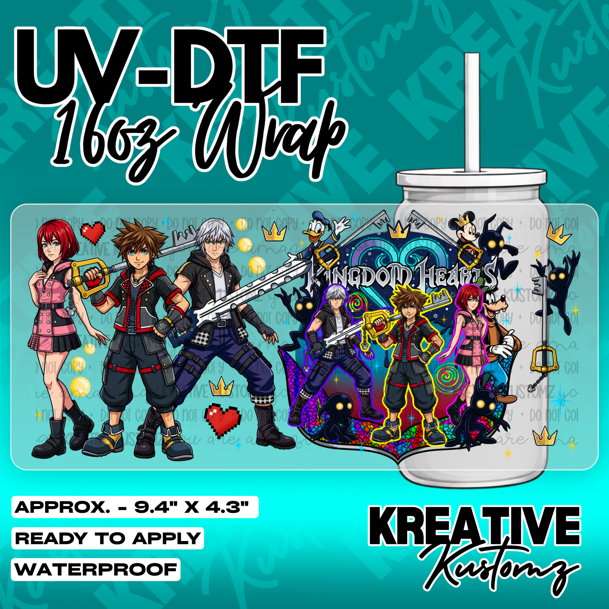 6384 | UV DTF Cup Wrap for 16oz Libbey Glass