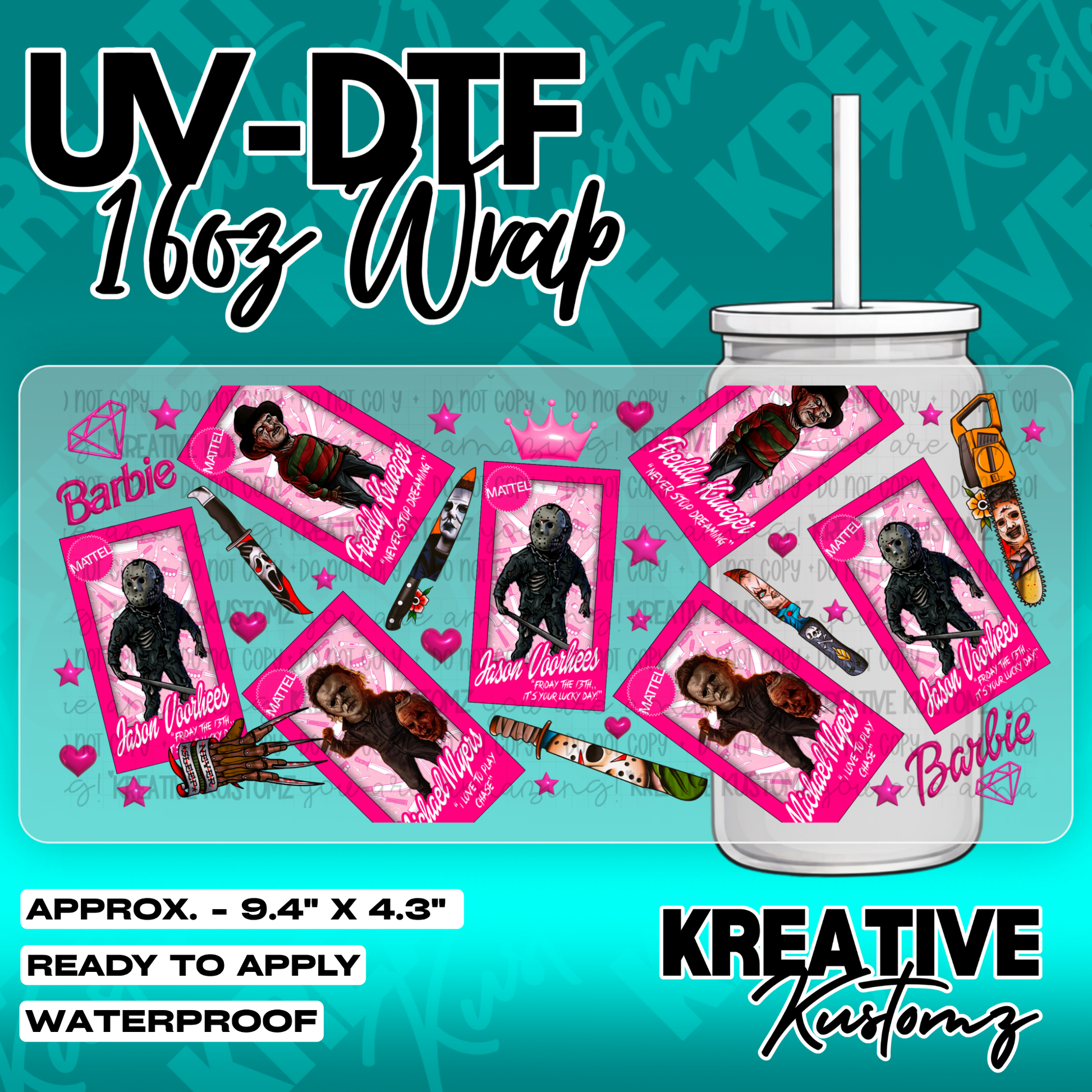 6393 | UV DTF Cup Wrap for 16oz Libbey Glass