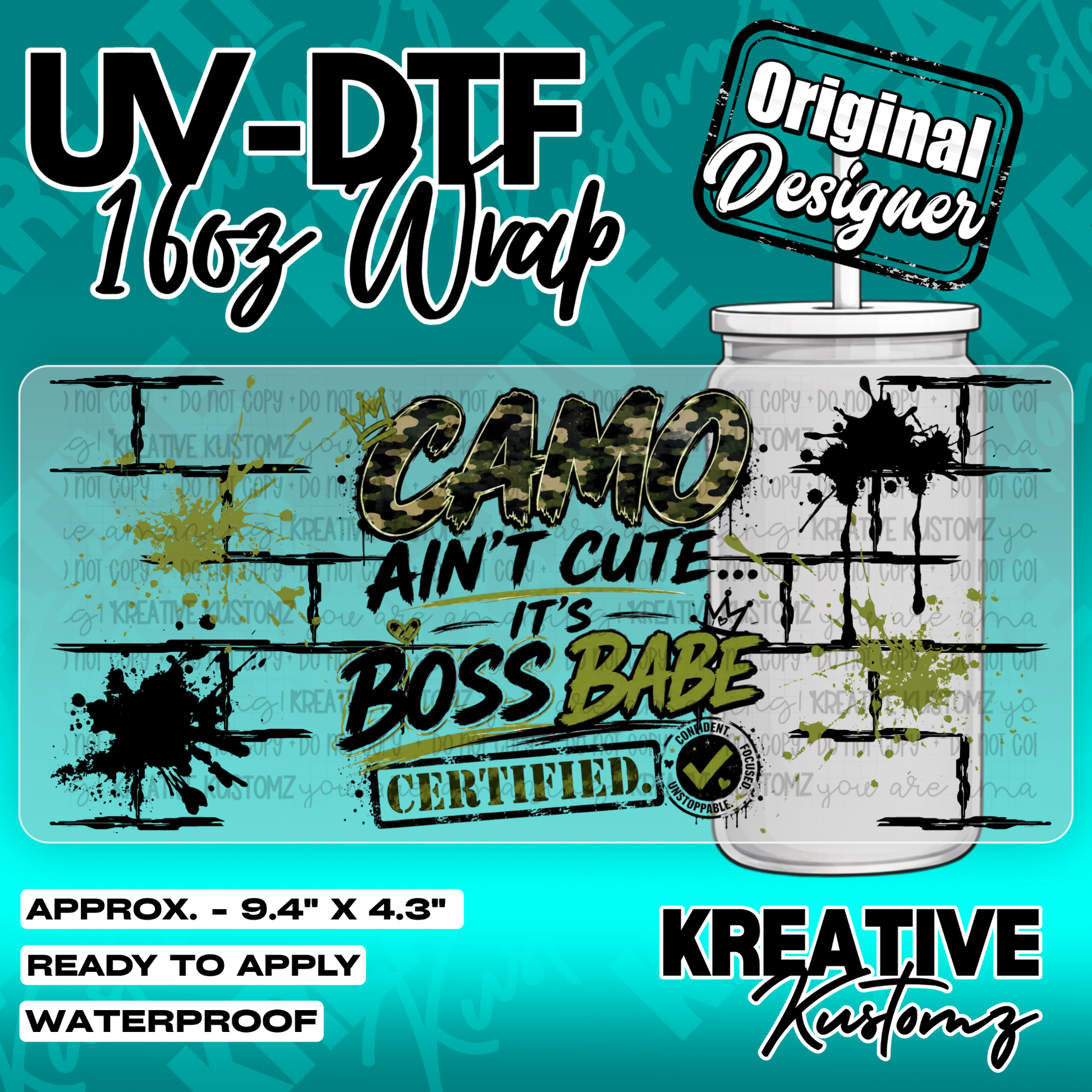 6397 | UV DTF Cup Wrap for 16oz Libbey Glass