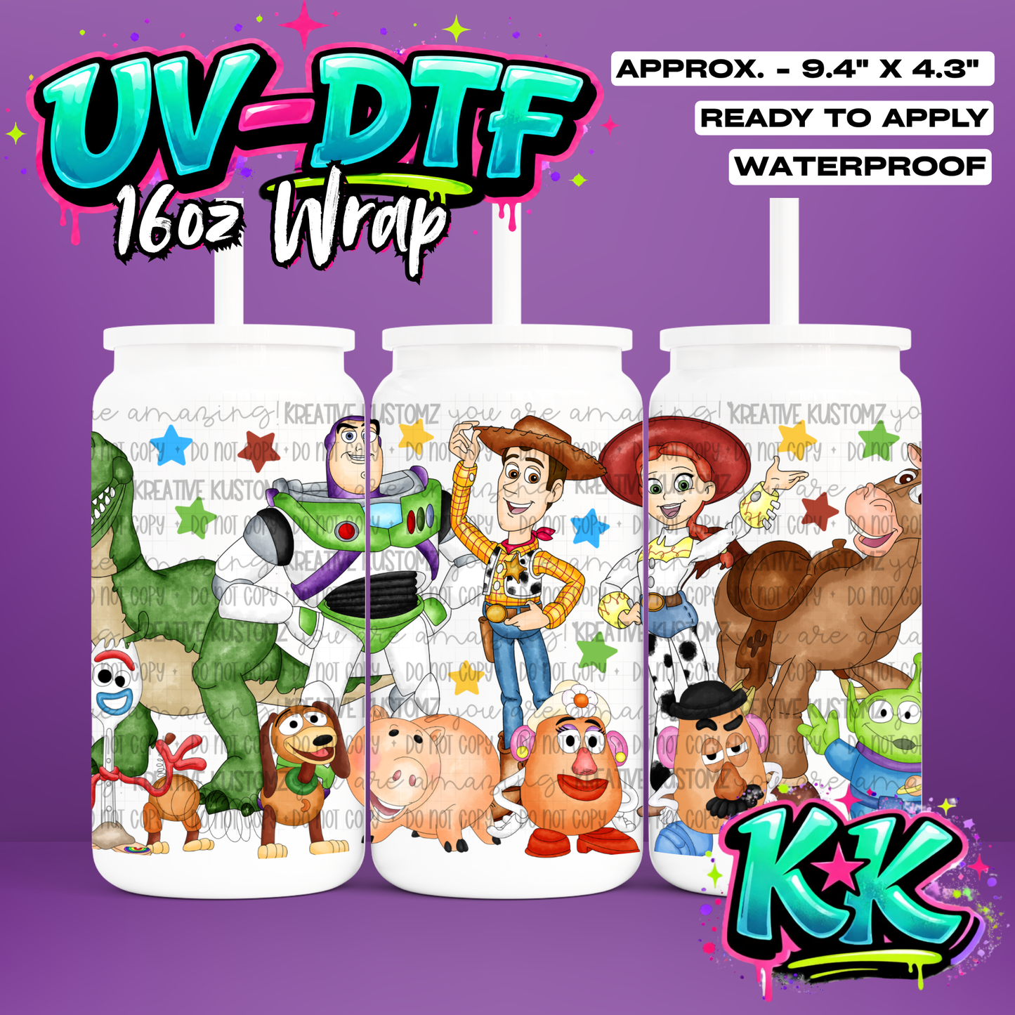 6401 | UV DTF Cup Wrap for 16oz Libbey Glass
