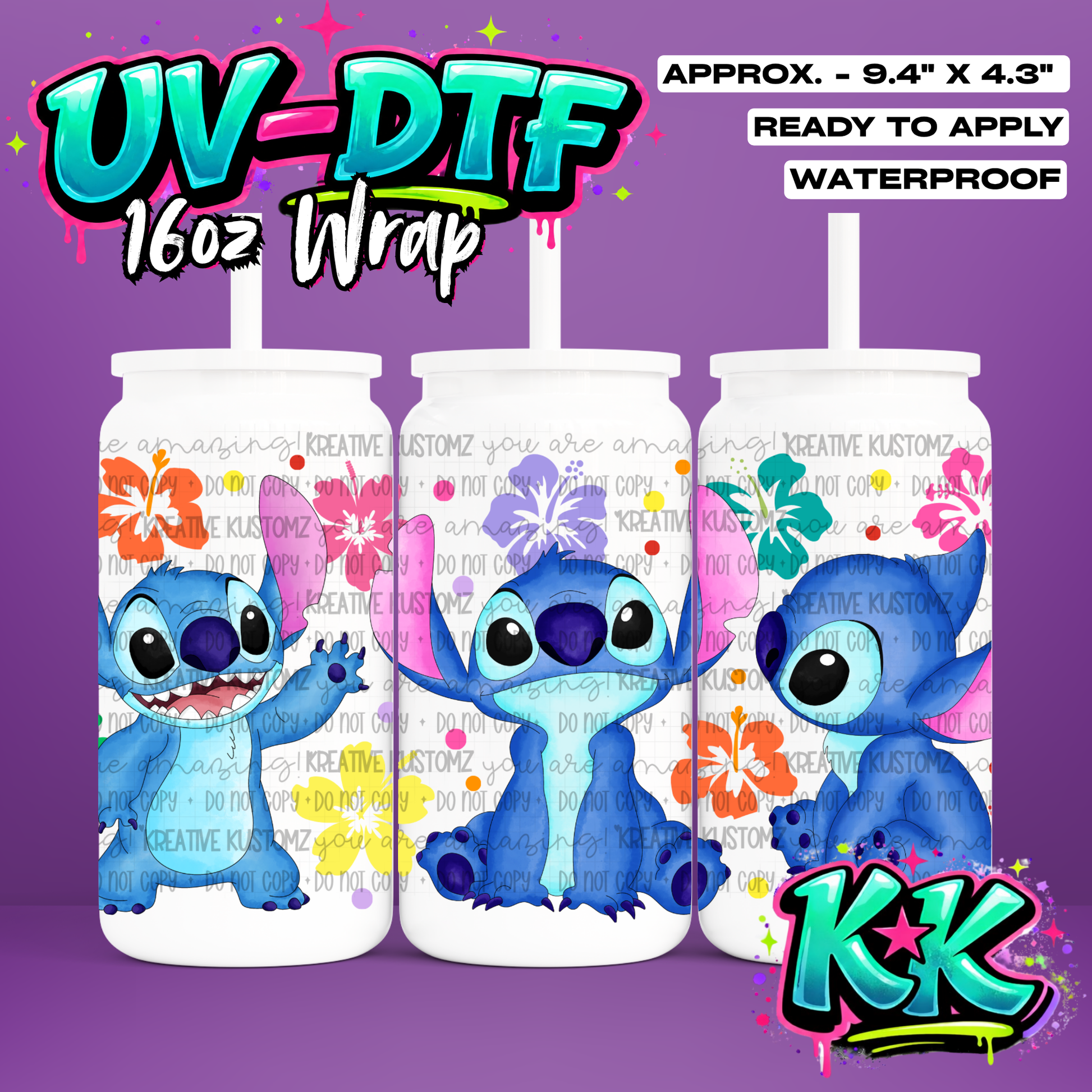 6405 | UV DTF Cup Wrap for 16oz Libbey Glass