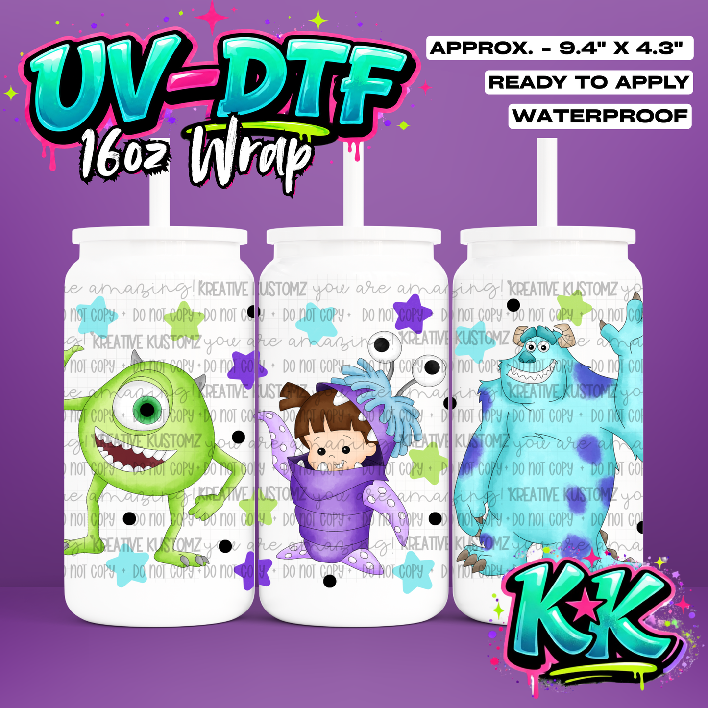 6406 | UV DTF Cup Wrap for 16oz Libbey Glass