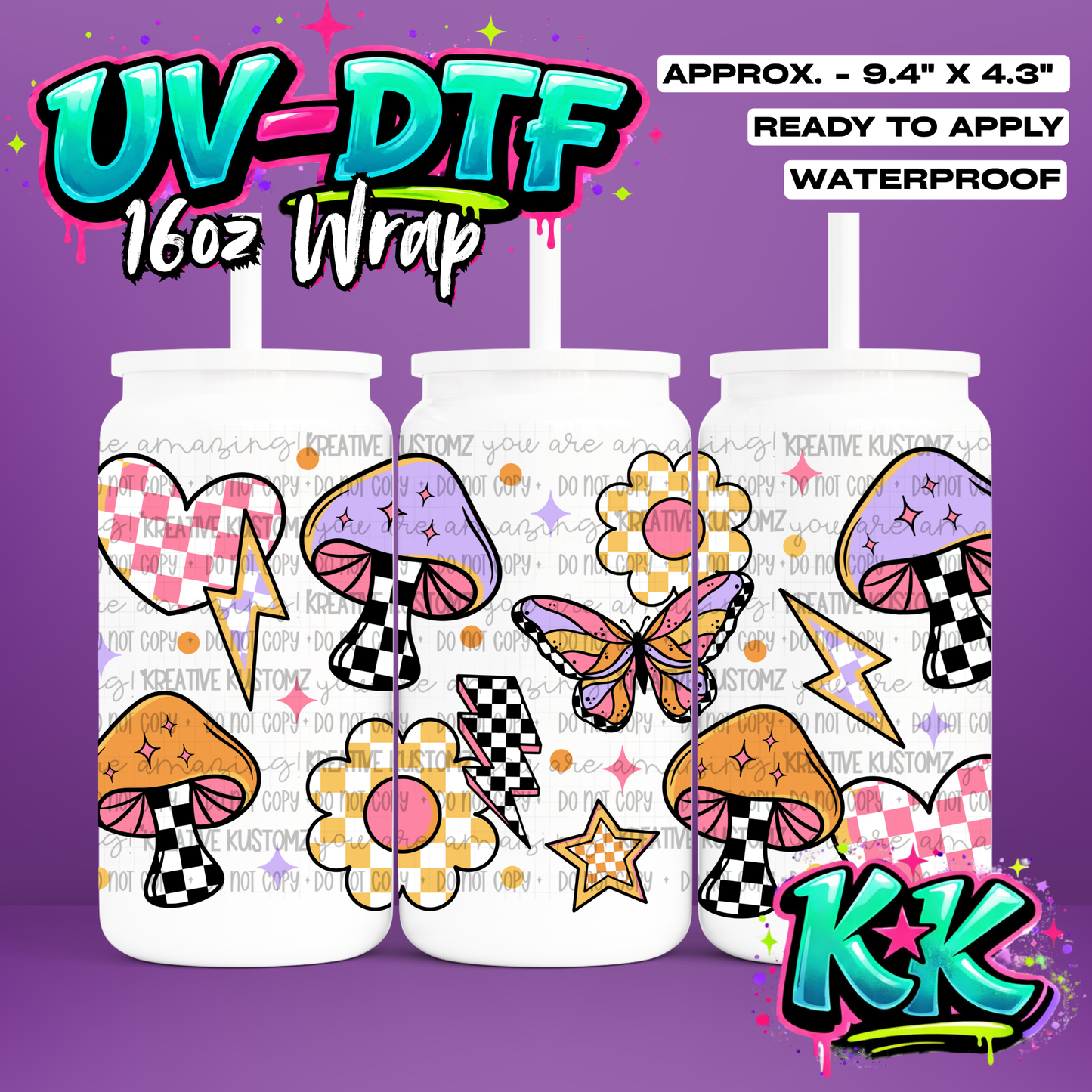 6407 | UV DTF Cup Wrap for 16oz Libbey Glass