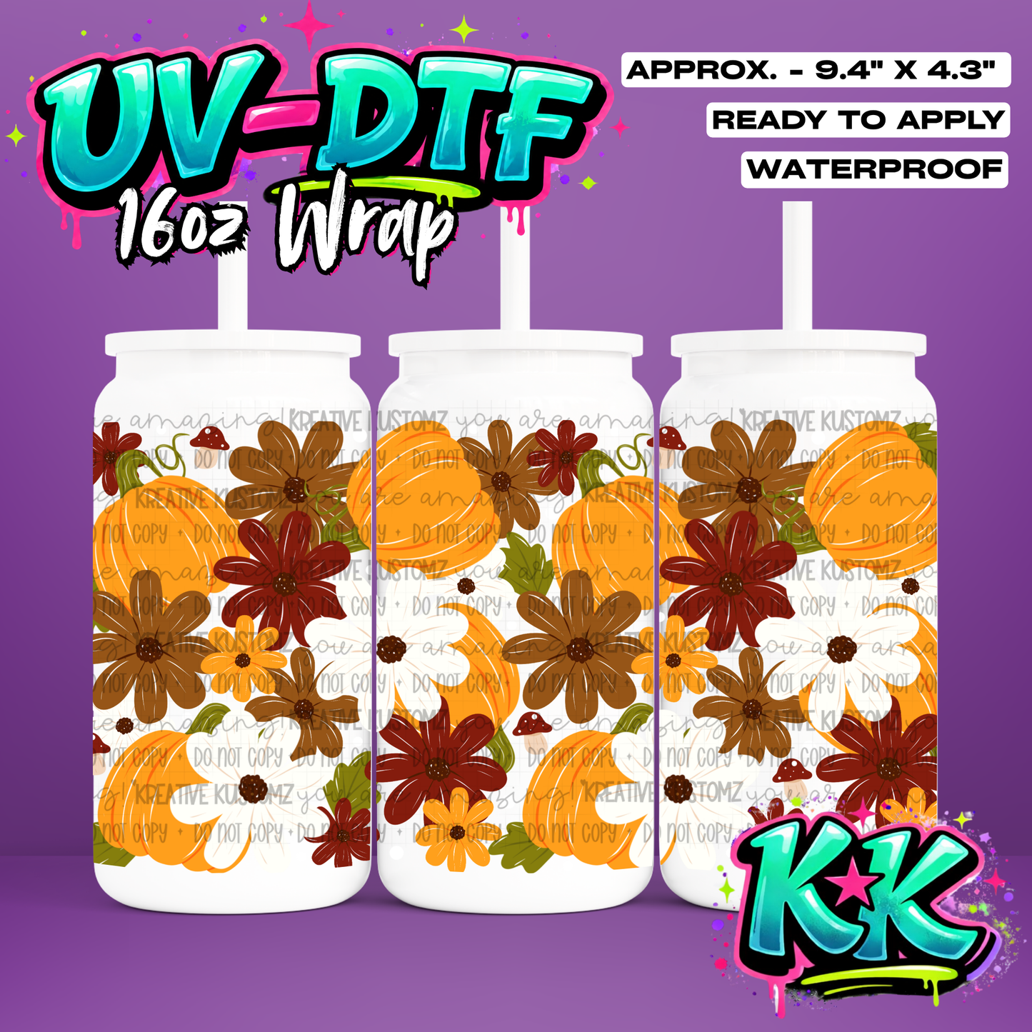 6408 | UV DTF Cup Wrap for 16oz Libbey Glass