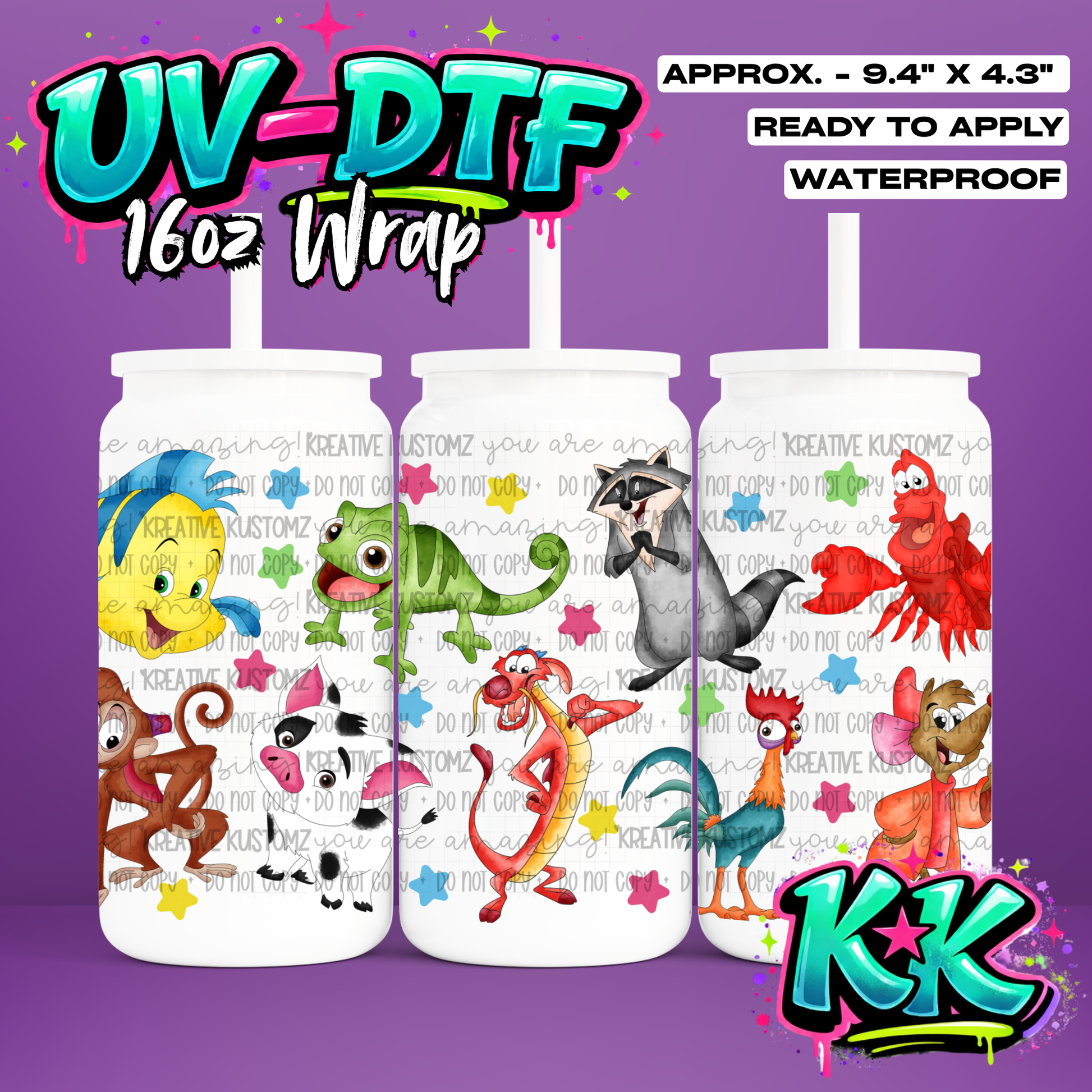6409 | UV DTF Cup Wrap for 16oz Libbey Glass