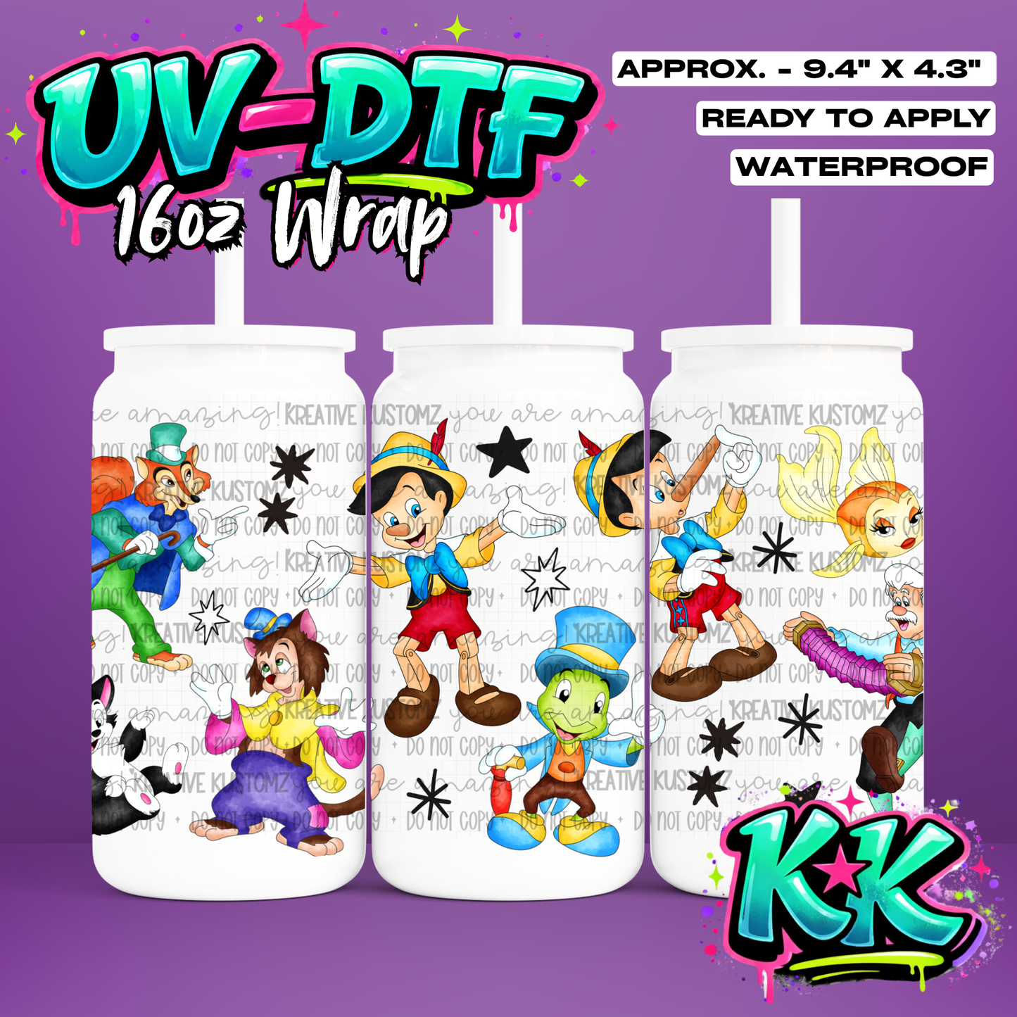 6411 | UV DTF Cup Wrap for 16oz Libbey Glass