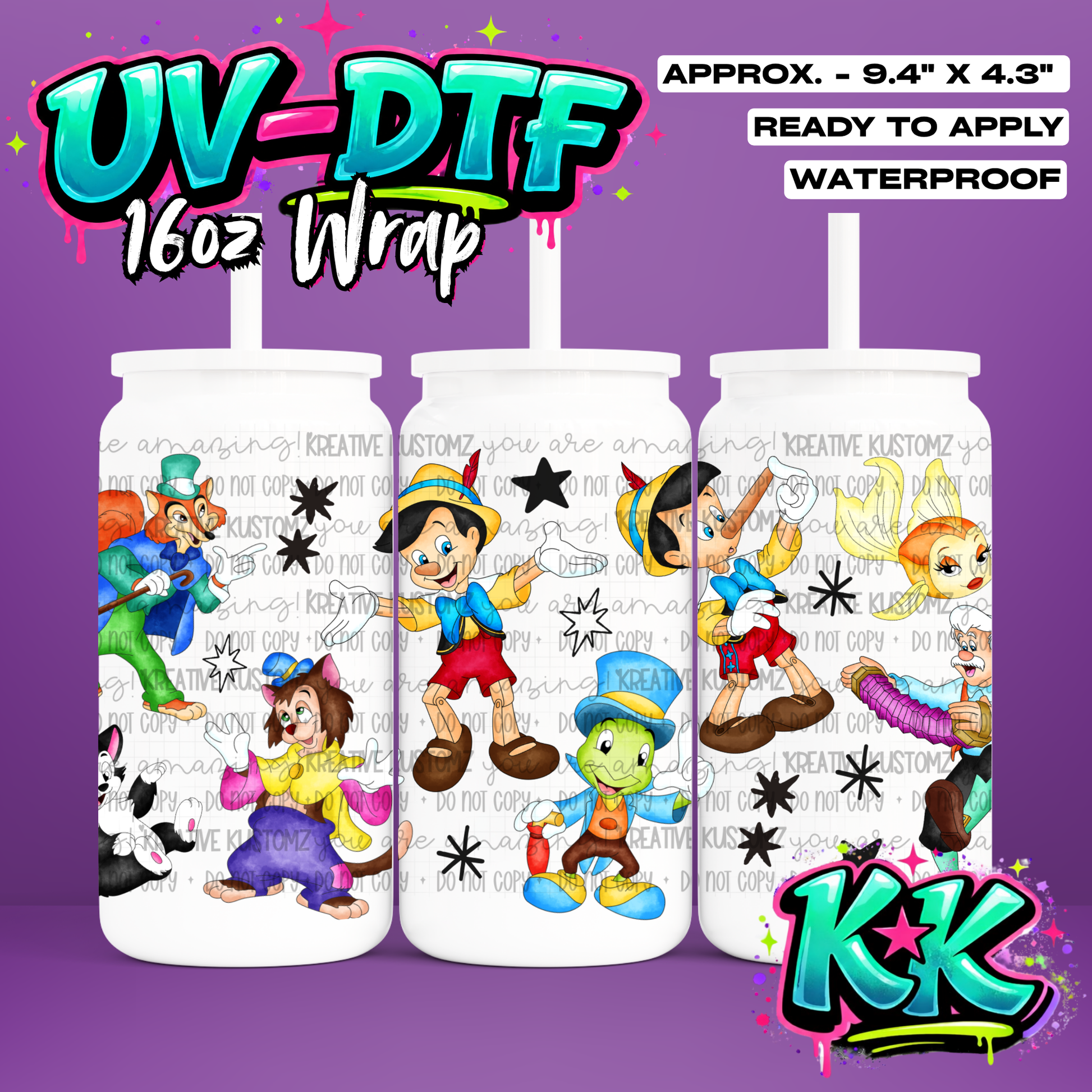 6411 | UV DTF Cup Wrap for 16oz Libbey Glass