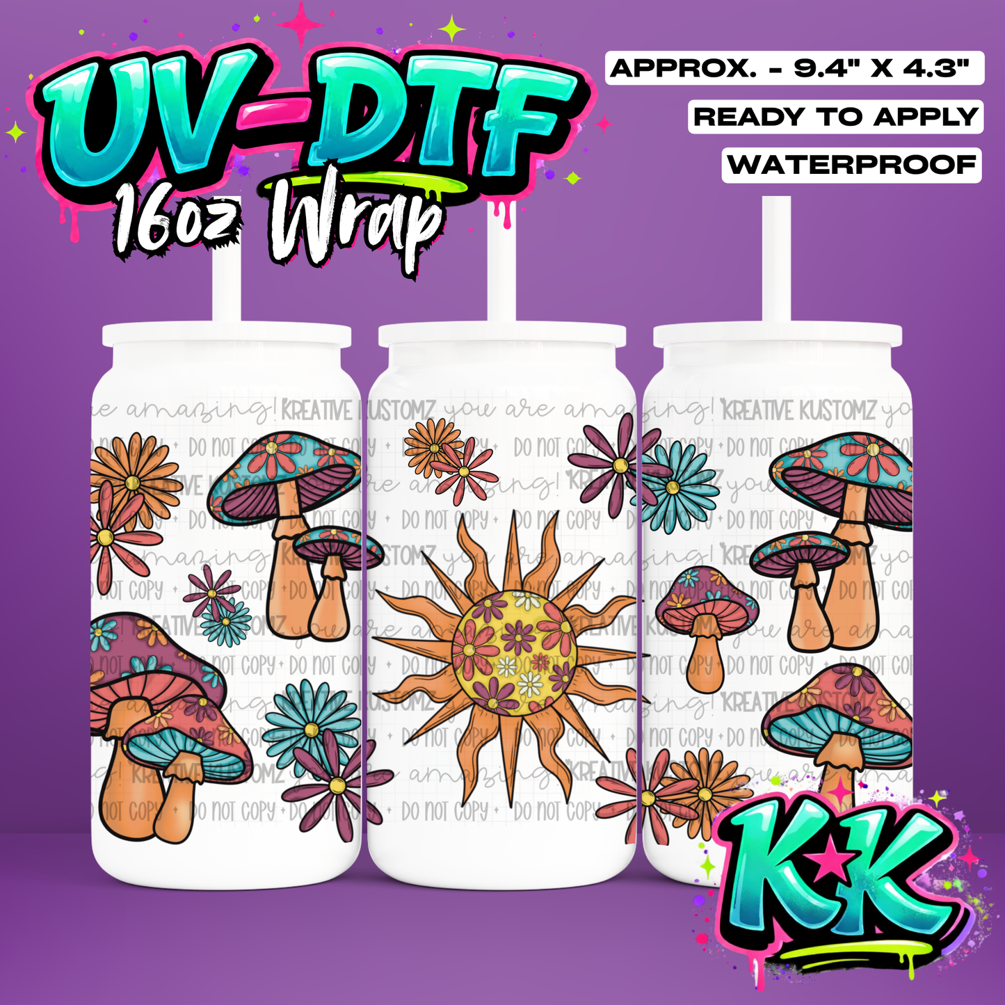 6418 | UV DTF Cup Wrap for 16oz Libbey Glass