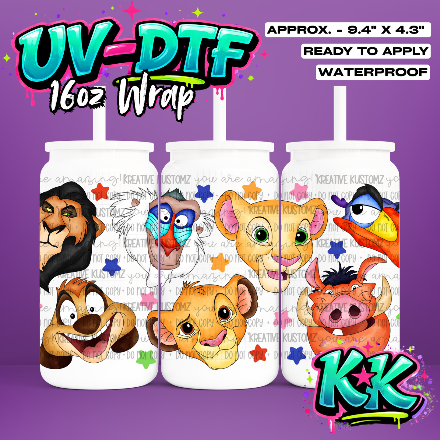 6420 | UV DTF Cup Wrap for 16oz Libbey Glass