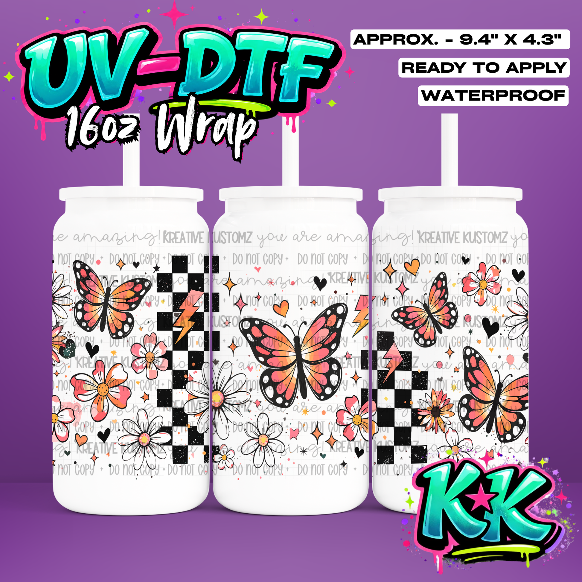 6421 | UV DTF Cup Wrap for 16oz Libbey Glass
