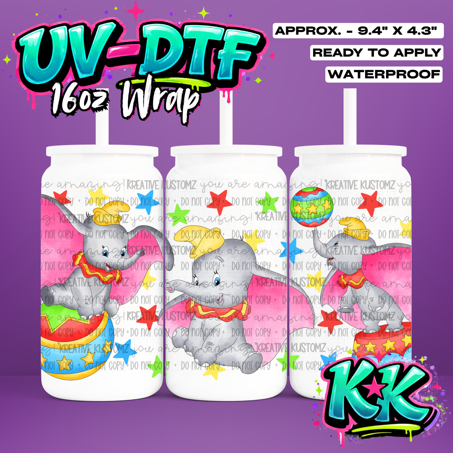 6424 | UV DTF Cup Wrap for 16oz Libbey Glass