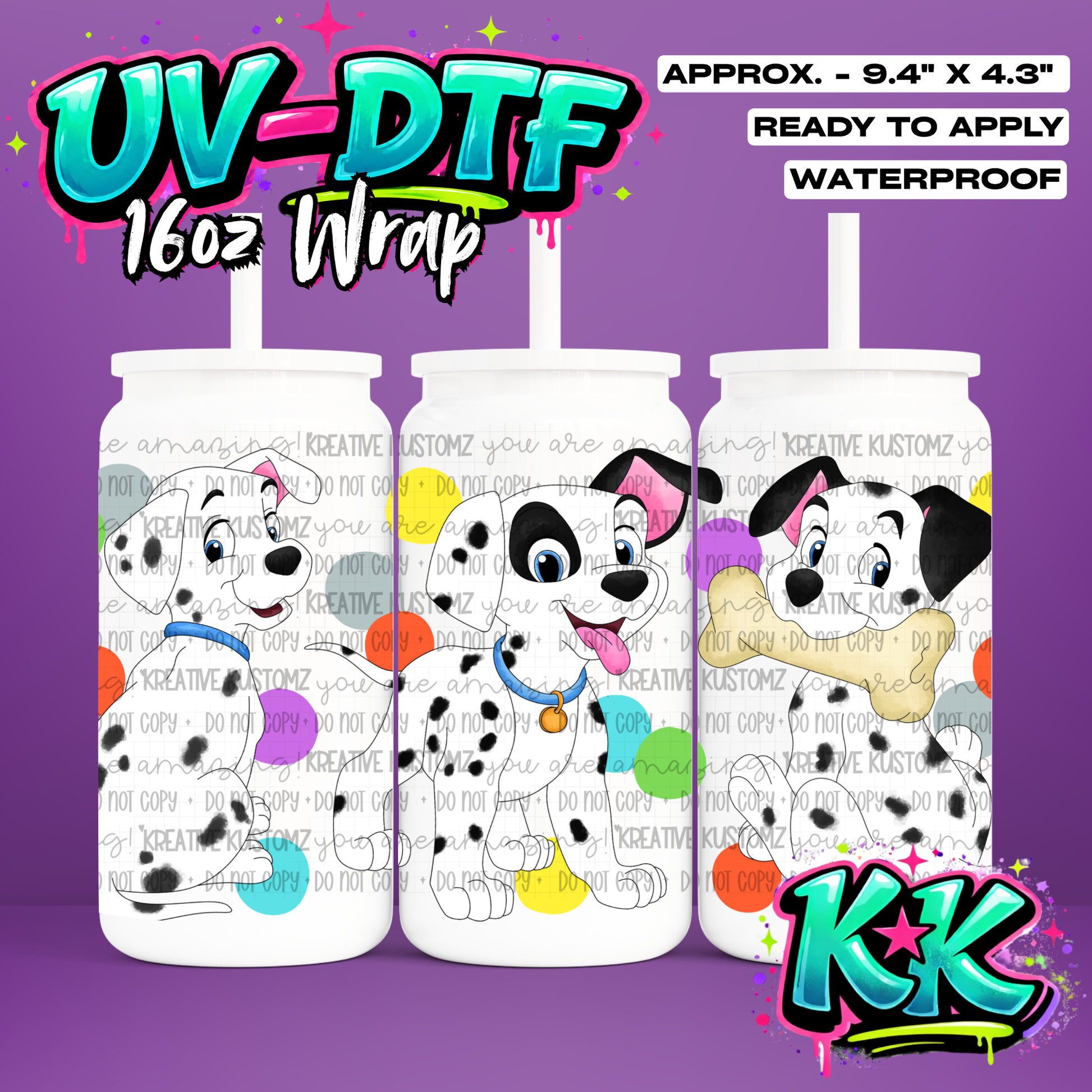 6425 | UV DTF Cup Wrap for 16oz Libbey Glass