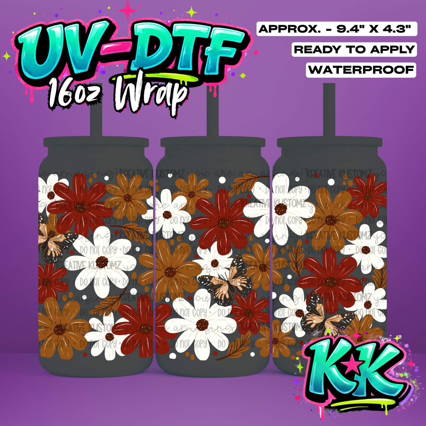 6428 | UV DTF Cup Wrap for 16oz Libbey Glass
