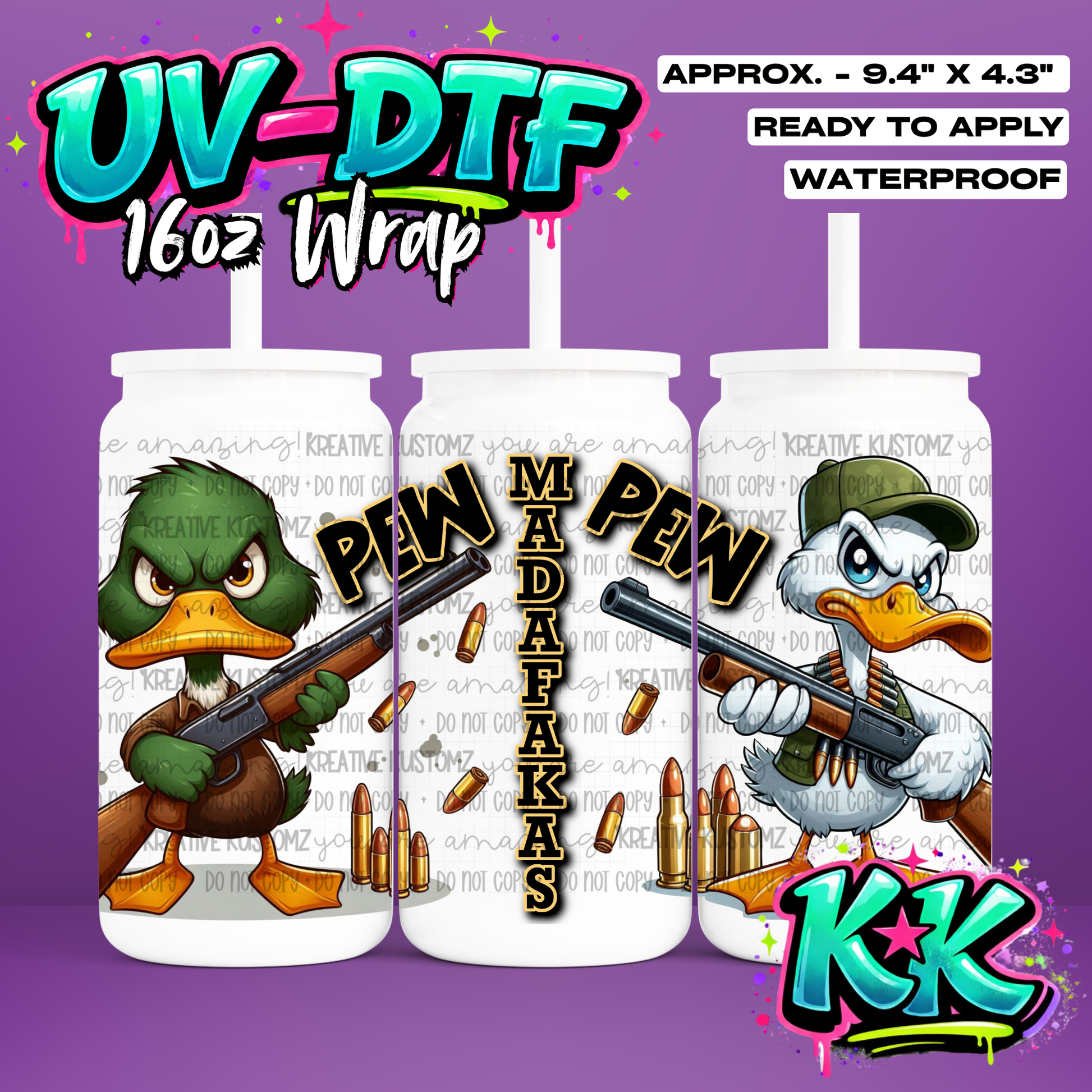 6430 | UV DTF Cup Wrap for 16oz Libbey Glass